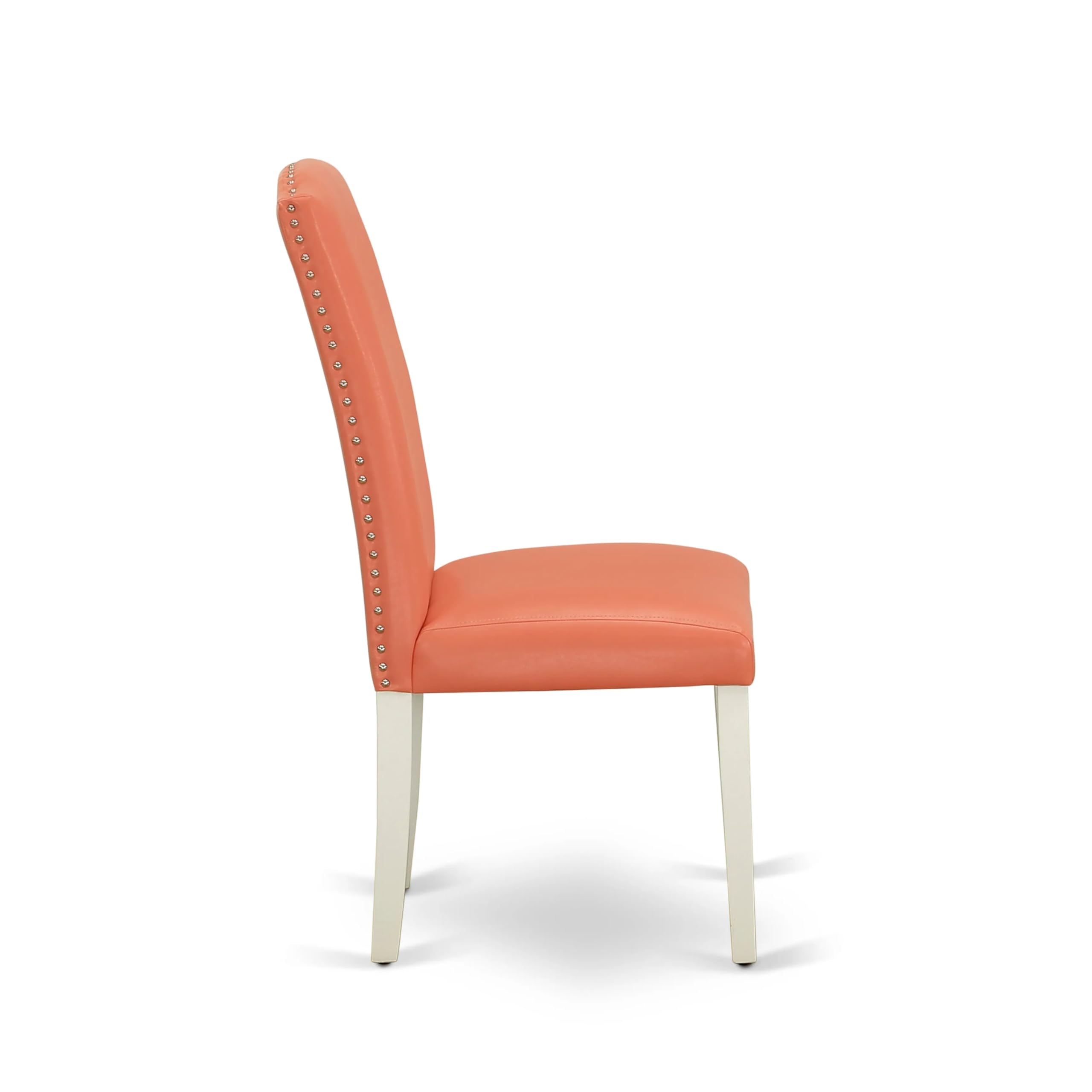 East West Furniture ANEN3-LWH-78 3-Piece Round Dining Set with Pedestal Table & 2 Pink Flamingo Faux Leather Chairs, 36x36 Inch, Linen White - Perfect for Small Kitchens, Breakfast Nooks, and Cozy Dining Spaces