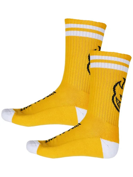 Spitfire Heads Up Socks - Yellow, Black & White Crew Socks for Men & Women - Perfect for Skateboarding, Sports & Casual Wear