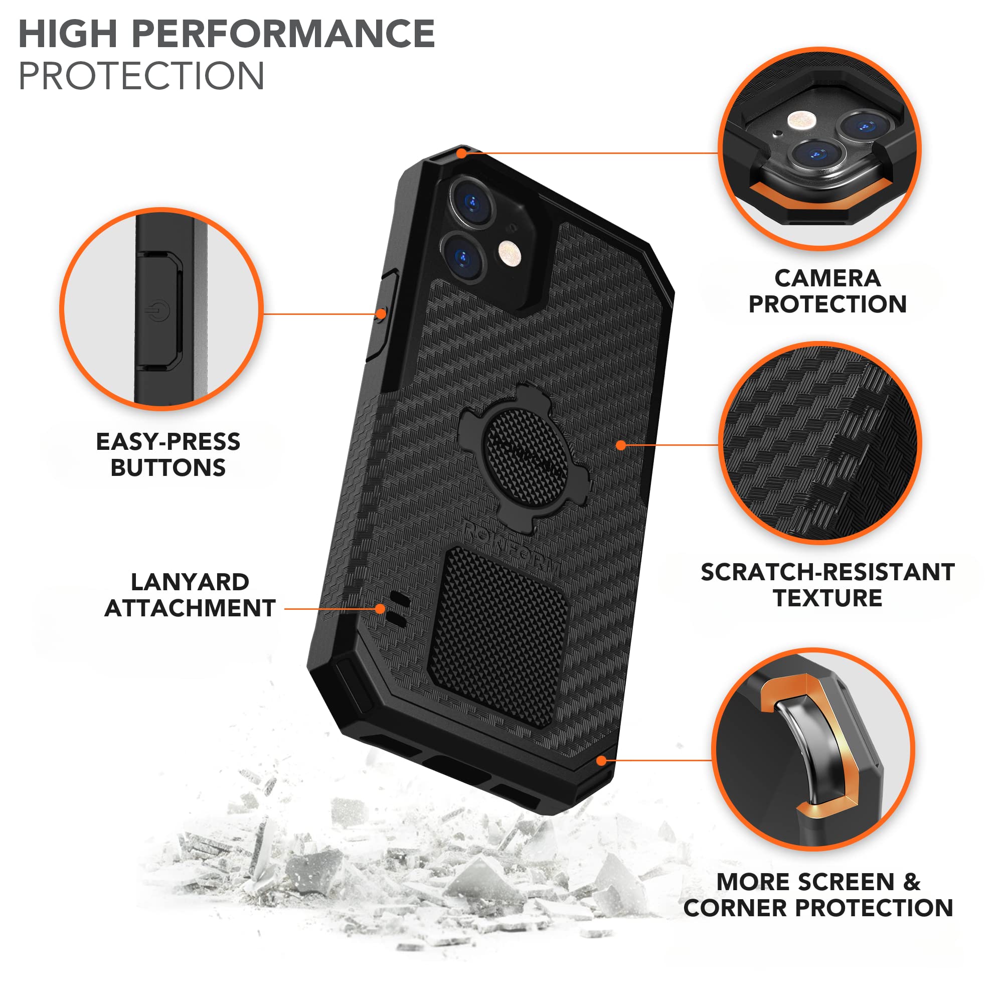 Rokform Rugged Case for iPhone 12 Mini with Motorcycle Phone Mount | Shockproof Protective Cover for Biking, Motorcycling & Outdoor Adventures