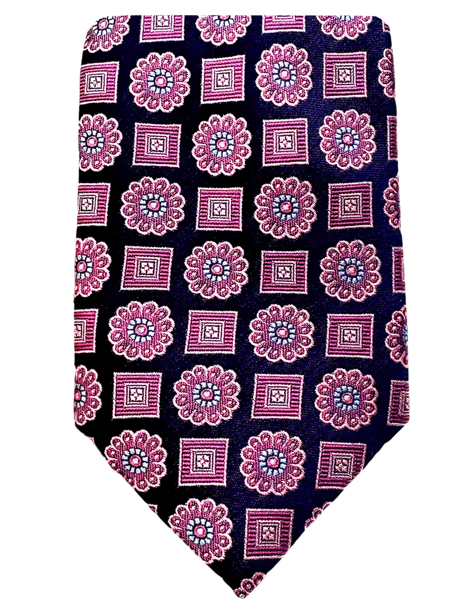 DÉCLIC Harold Pink Patterned Necktie for Men - Elegant Silk Tie for Business, Weddings & Formal Occasions