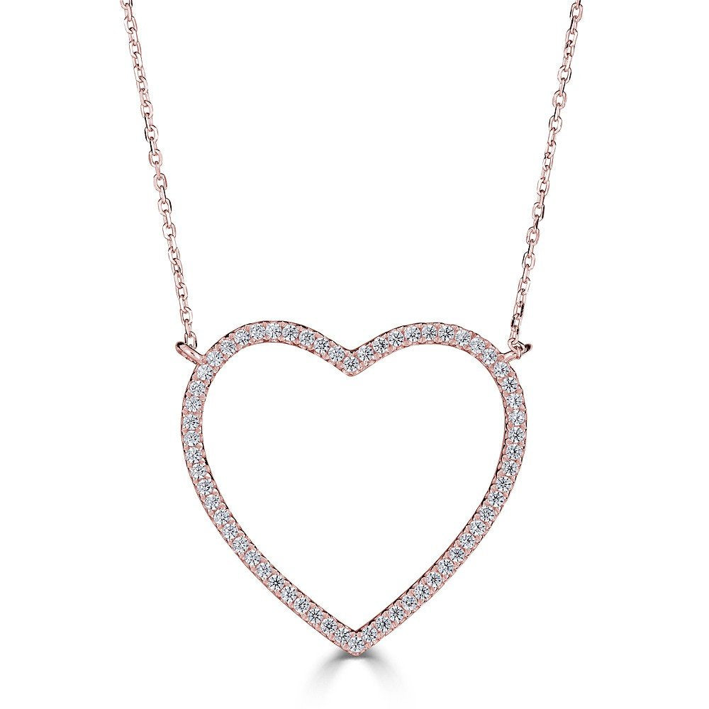 14K Gold 1/4 CTW Diamond Heart Pendant Necklace for Women - Elegant Valentine's Day Gift, Anniversary Jewelry & Everyday Luxury Accessory