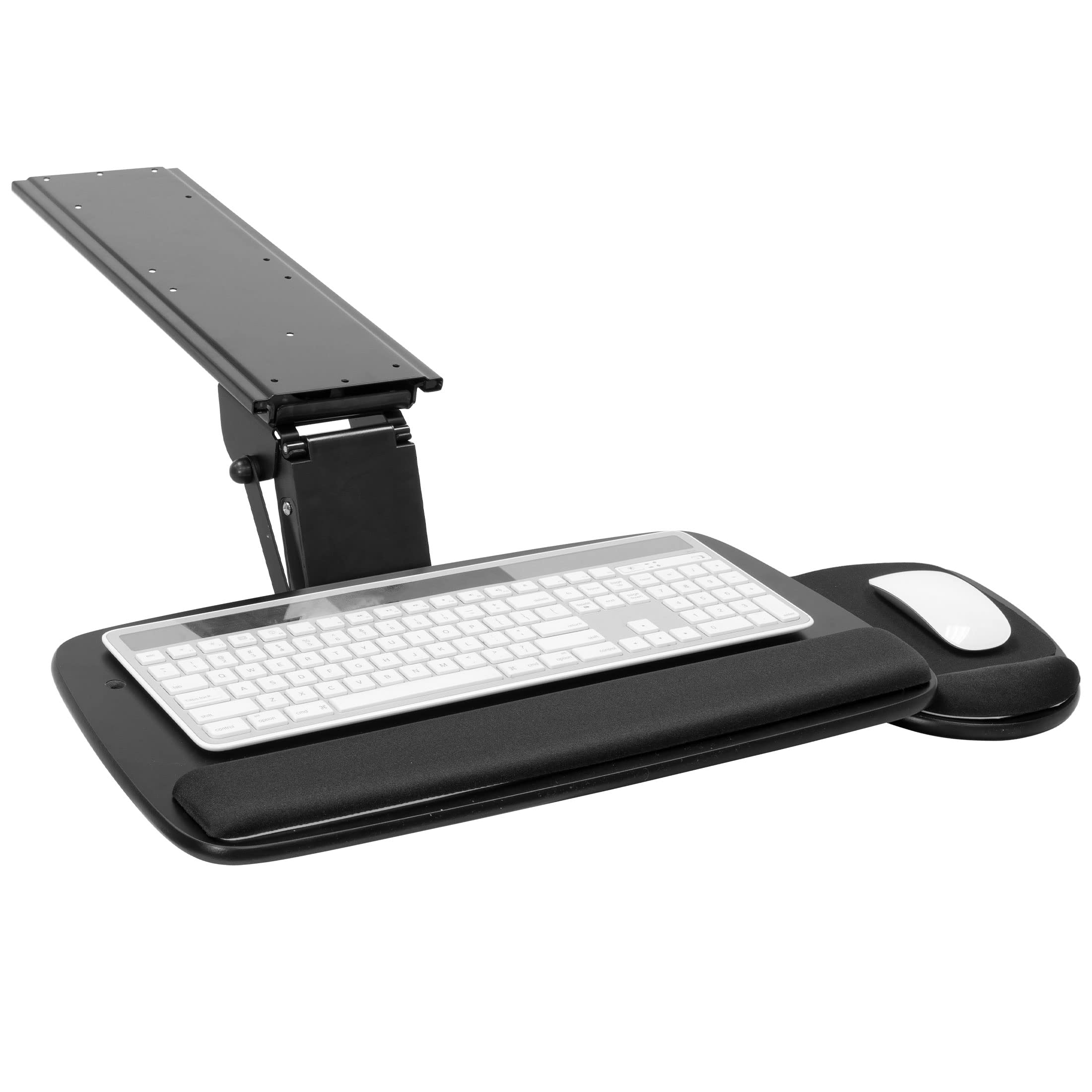 Mount-It! Adjustable Under Desk Keyboard Tray with Ergonomic Wrist Rest - 17.25
