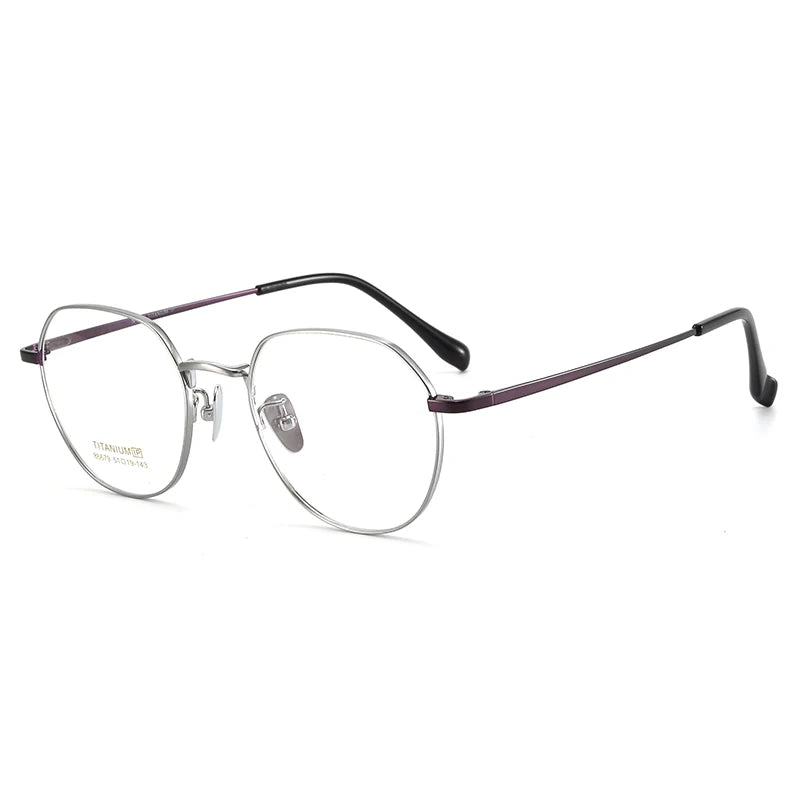 Bclear Women's Full Rim Flat Top Round Titanium Eyeglasses Frame 48669 - Lightweight & Durable Glasses for Work, Reading & Fashion - Perfect for Office, Study & Daily Wear