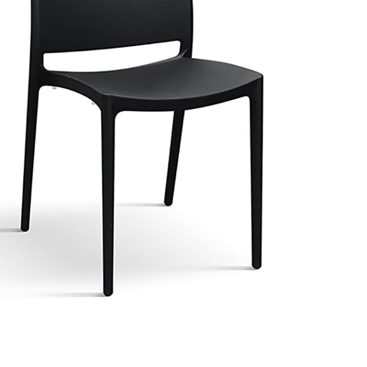 KONTE.DESIGN Set of 6 NORTH BEACH Chairs in Black Polypropylene - Durable Outdoor Dining Chairs for Patio, Garden, and Poolside Use