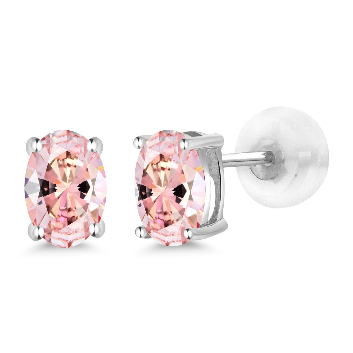 Gem Stone King 14K Gold Oval Birthstone Stud Earrings for Women & Men | 6x4mm Genuine Gemstone Jewelry | Perfect Gift for Mom, Wife, Her | Anniversary, Birthday, Mother's Day Present