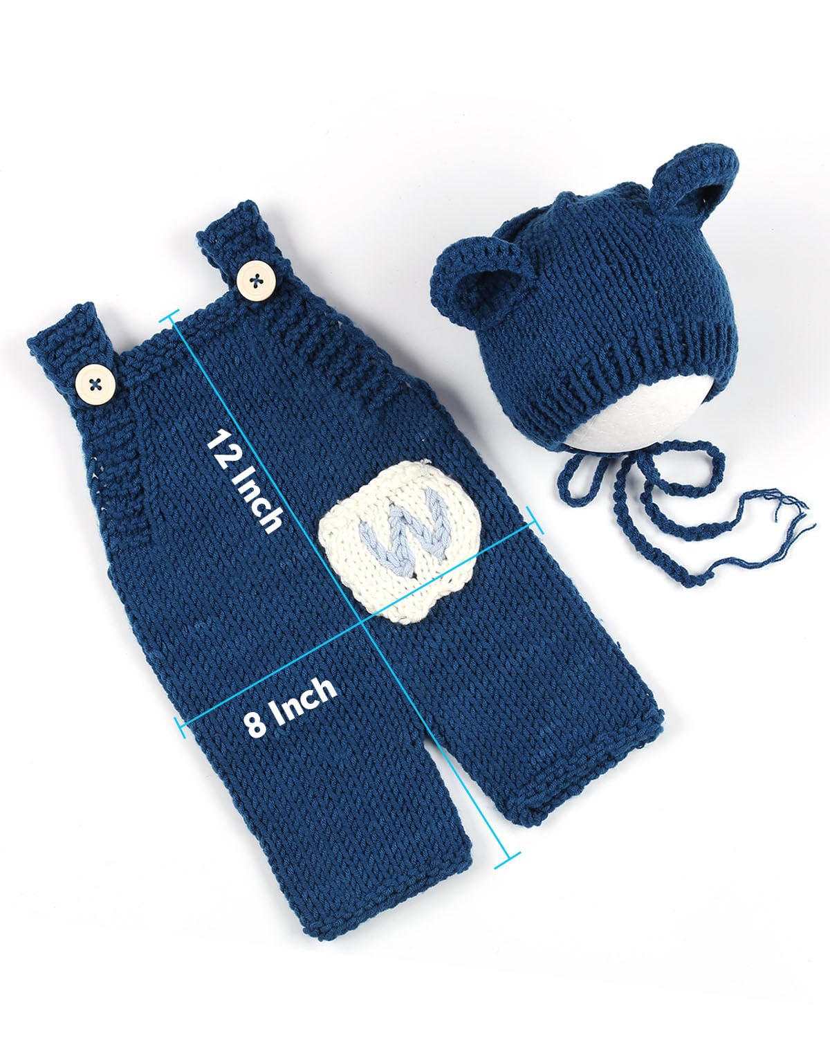 Adorable Newborn Photography Bear Outfits - Soft Crochet Knitted Romper for Baby Photoshoot (Boy & Girl) - Perfect for First Birthday, Christening & Family Portrait Sessions