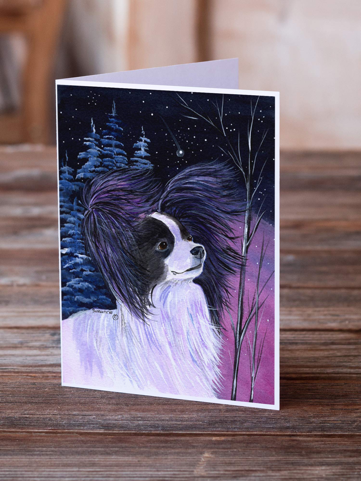 Starry Night Papillon Blank Greeting Cards & Envelopes - Pack of 8 A7 Size 5x7 Note Cards | Whimsical Butterfly Design for Birthday, Thank You & Holiday Cards | Perfect for Handwritten Notes & Special Occasions