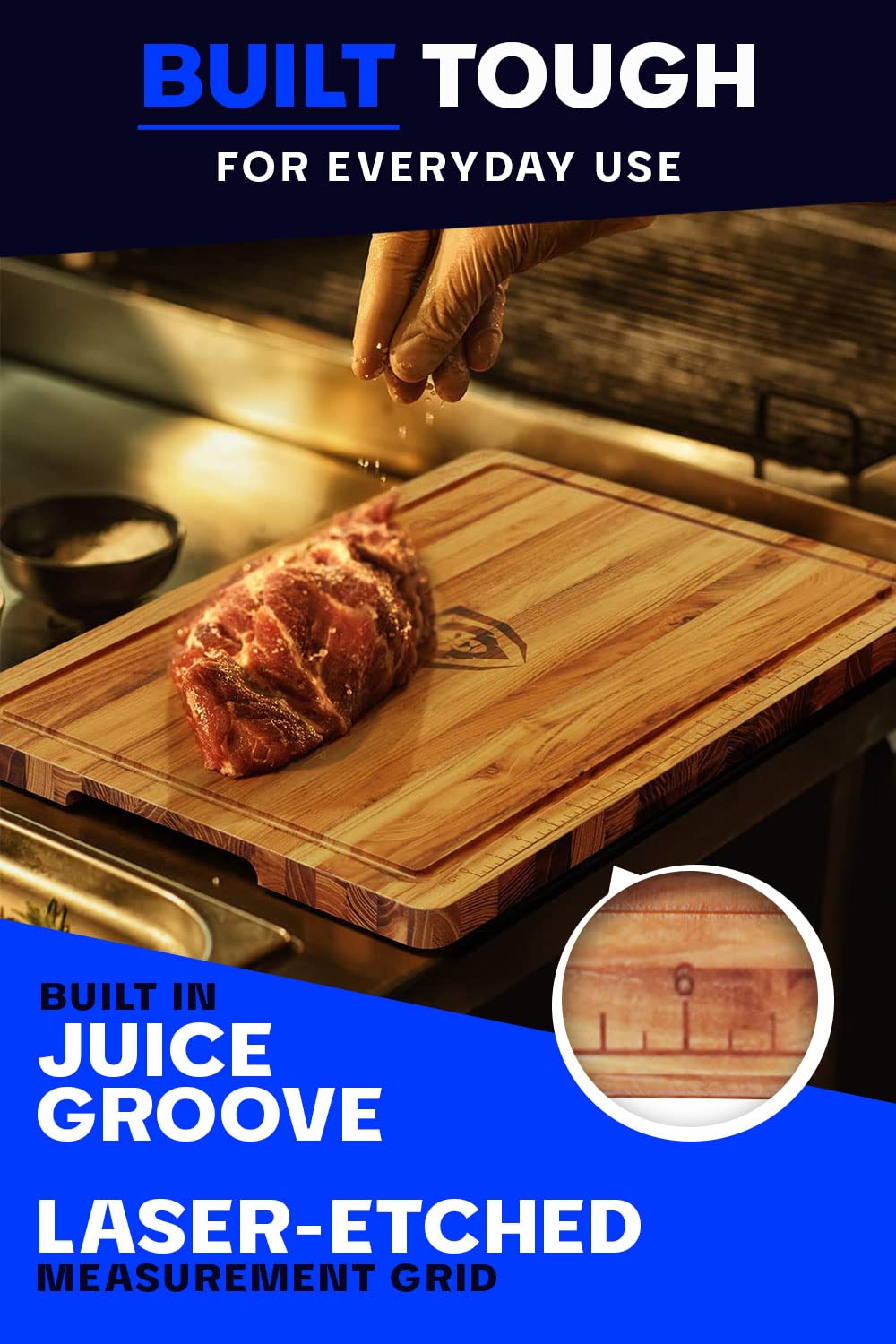 Premium Dalstrong Teak Wood Cutting Board - 22