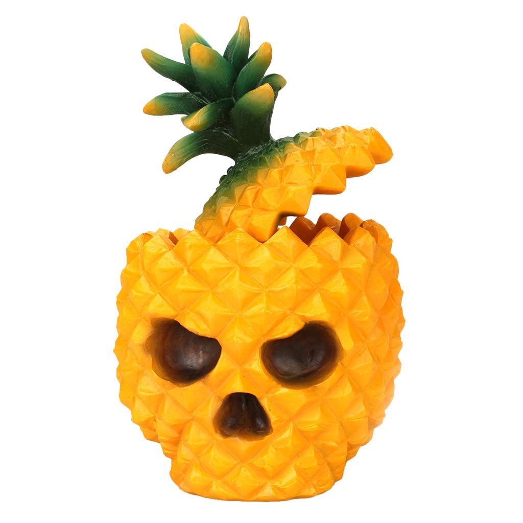 Resin Pineapple Skull Statue - Unique Desk Storage Box & Halloween Decor - Perfect Gift for Home Office, Gothic Decor & Spooky Party Decorations