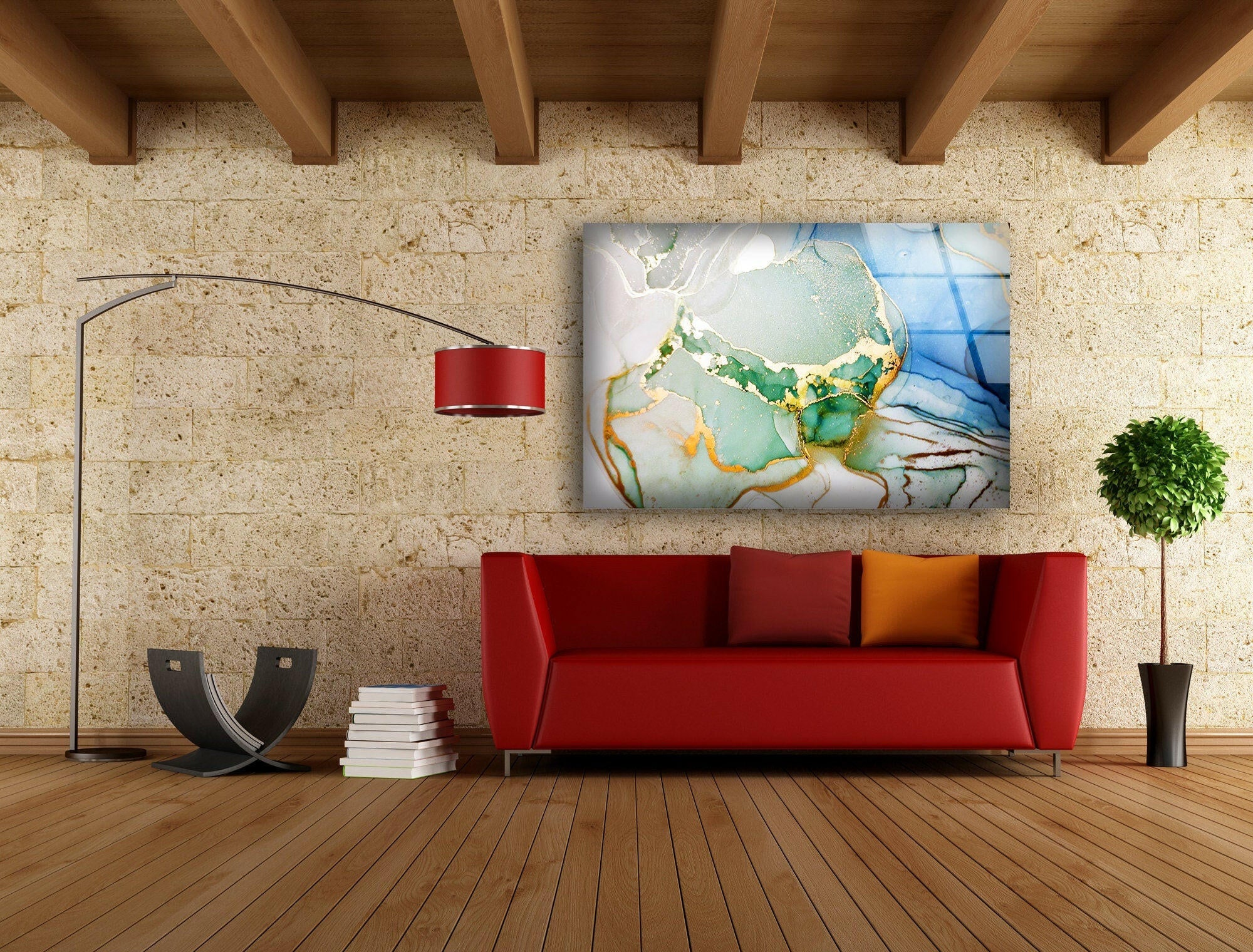 Blue Geode Alcohol Ink Art Glass Wall Decor - Handmade Abstract Art for Living Room, Bedroom & Office