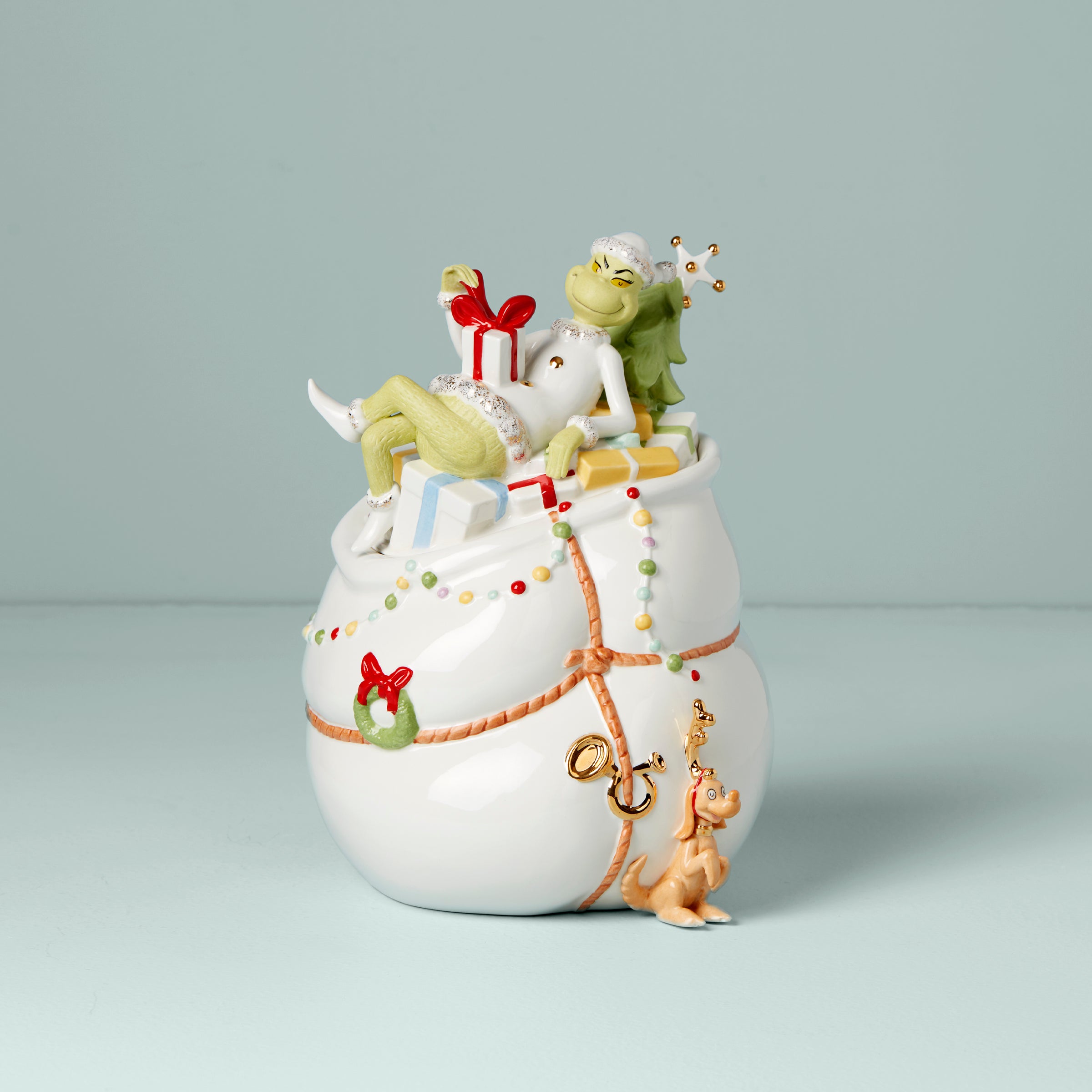 Merry Grinchmas Cookie Jar - Festive Holiday Cookie Storage - Perfect for Christmas Baking, Cookie Exchange Parties & Kitchen Decor