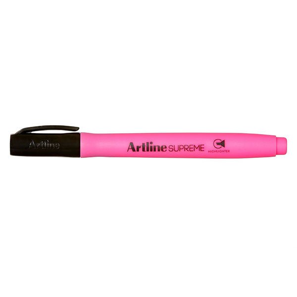 Artline Supreme Highlighter Pens - 12 Pack Vibrant Pink Markers for School, Office & Study Notes | Bright Non-Toxic Highlighting for Books, Documents & Planners