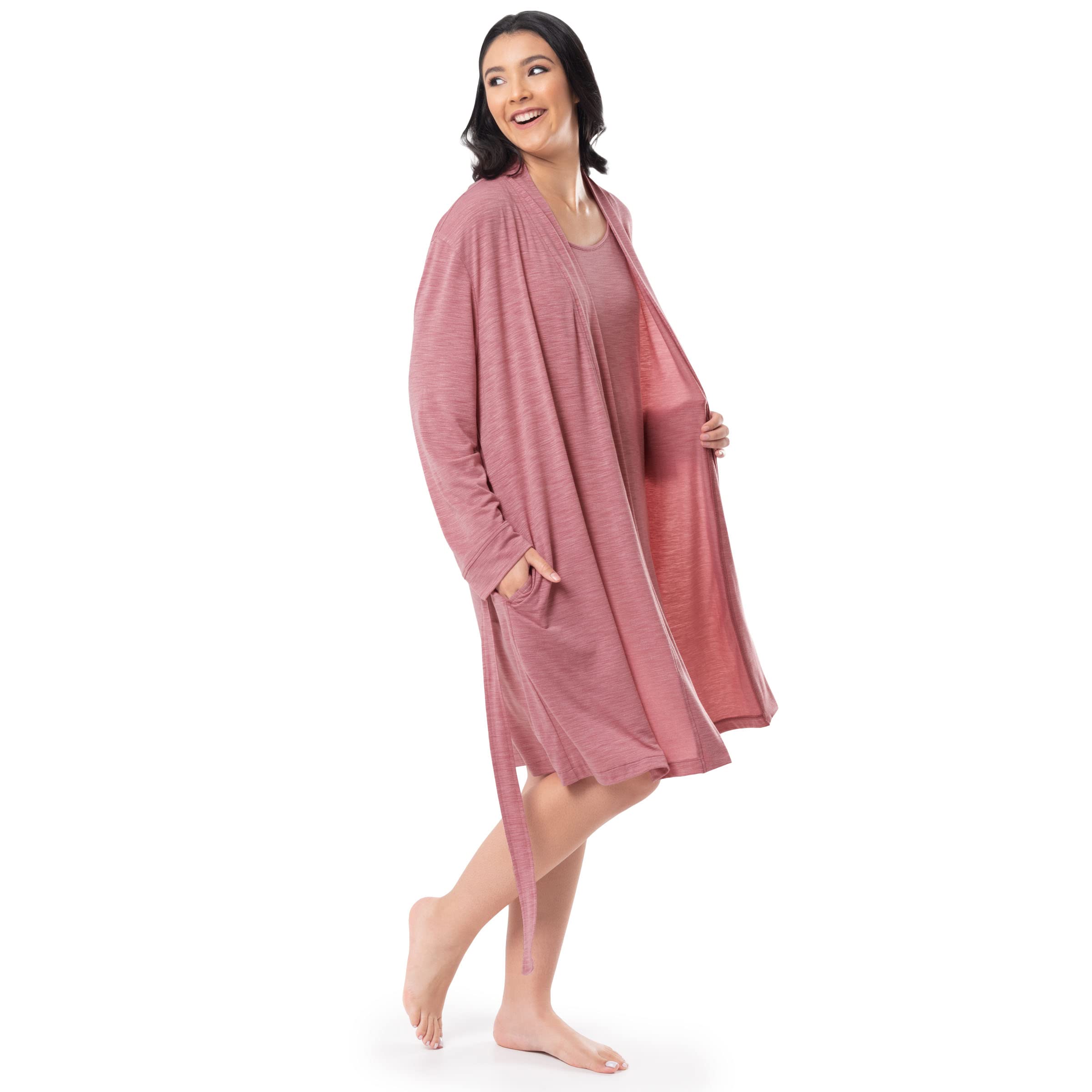 Fruit of the Loom Women's Breathable Cotton Robe - Soft & Comfortable Loungewear for Relaxing at Home, Spa Days & Mornings