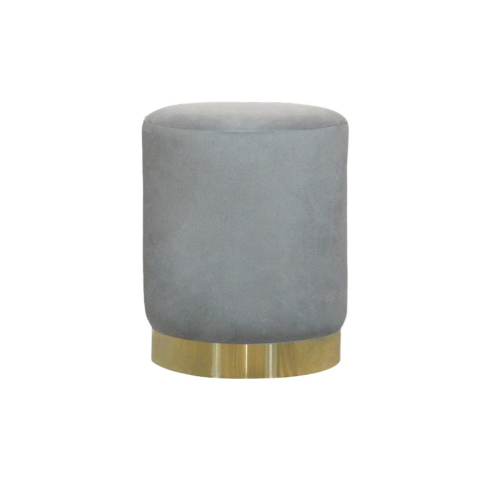 Modern Round Velvet Ottoman Footrest Stool - Versatile Vanity Seat for Bedroom & Living Room | Perfect for Relaxing, Extra Seating & Home Decor