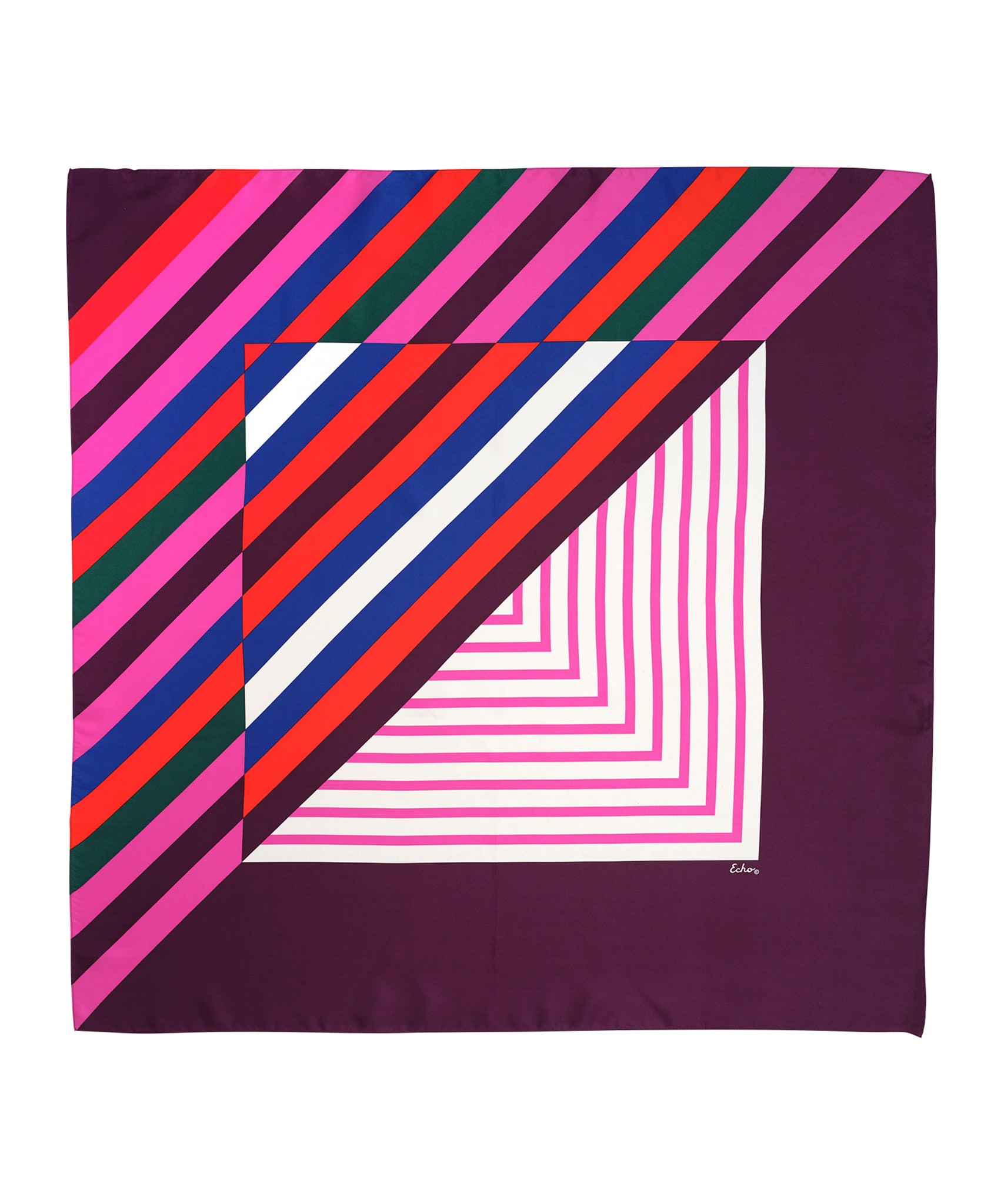 Super Stripe 35 Silk Square Scarf - Elegant Fashion Accessory for Women, Perfect for Office, Parties & Special Occasions