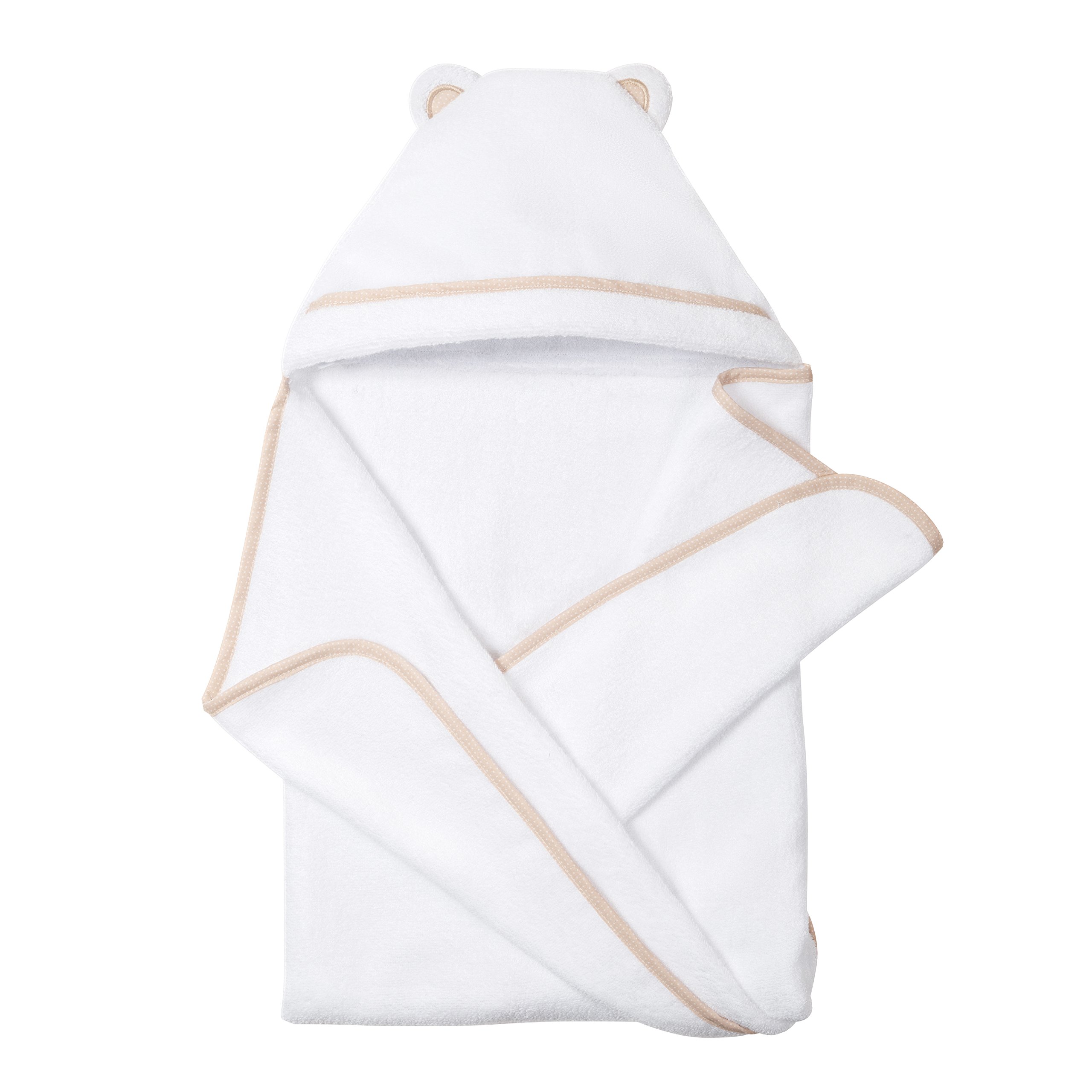 Premium Bamboo Rayon Toddler Hooded Towel - Soft & Absorbent Baby Bath Towel for Boys & Girls - Large Kids Hooded Towel for Swimming, Beach & After Bath (White)