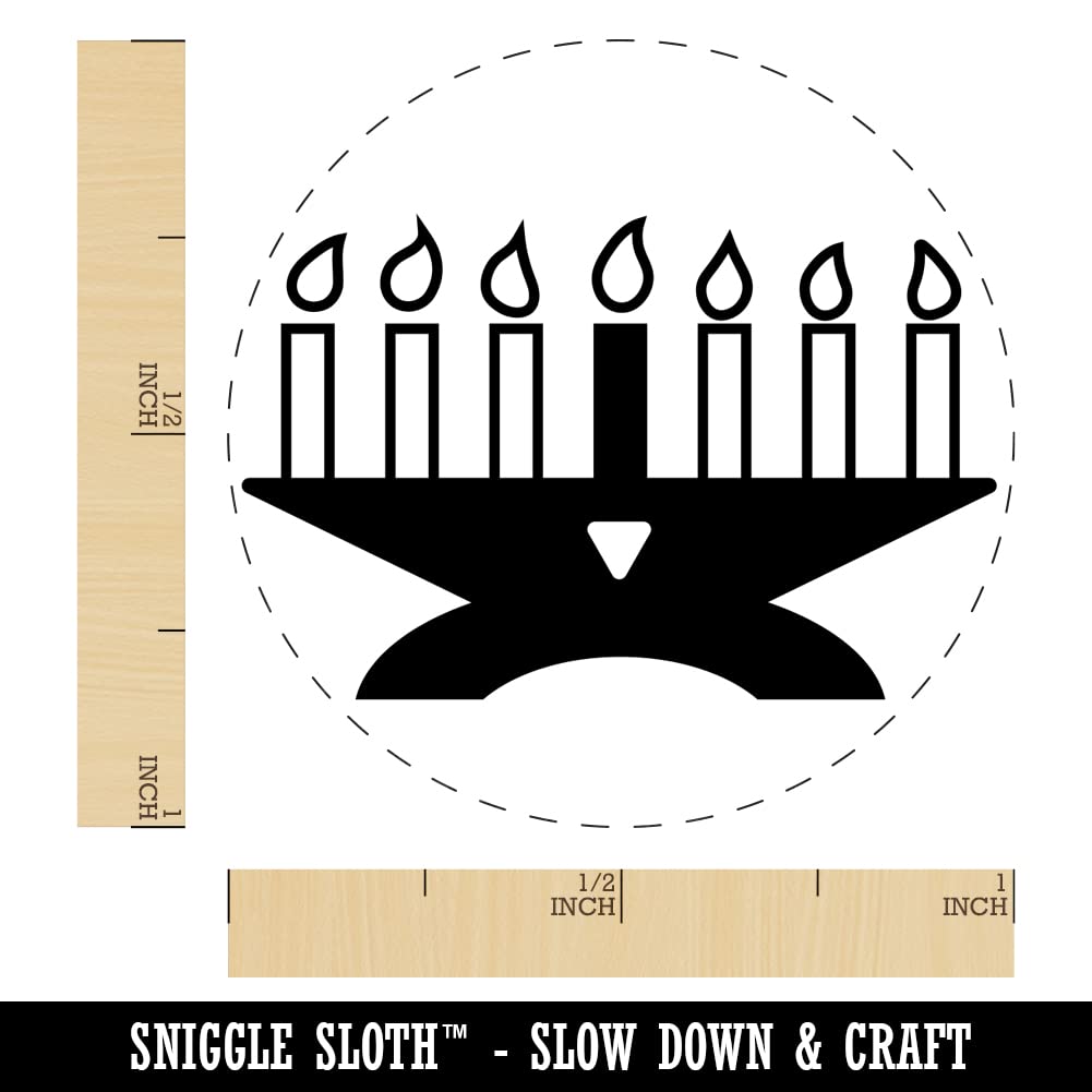 Kwanzaa Kinara with Candles - Self-Inking Rubber Stamp for Crafts, Scrapbooking & Planner Decor - 1 Inch Medium Black Ink Stamper - Perfect for Holiday Cards, DIY Projects & African American Cultural Celebrations