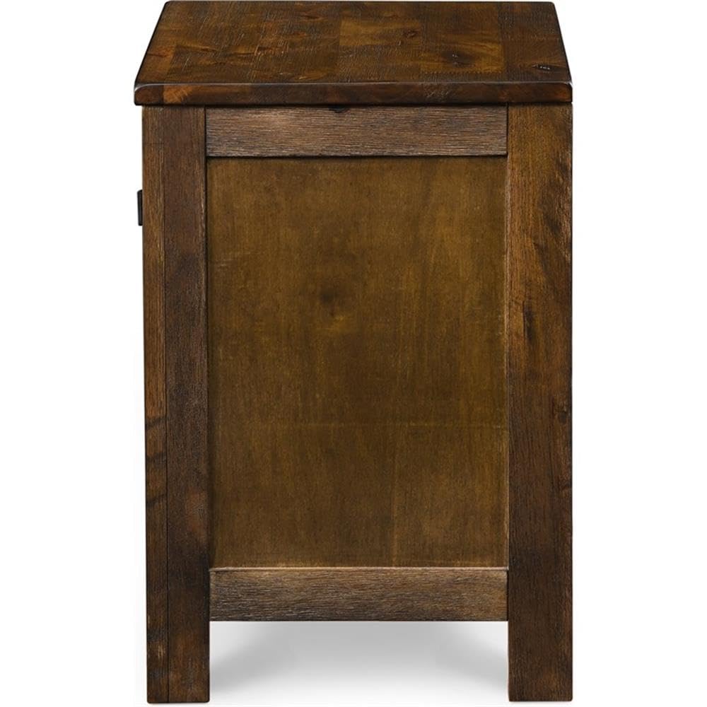 Finch Stratford Farmhouse Wooden Nightstand with 2 Drawers - Rustic Brown Bedside End Table with Space Saving Design | Perfect for Small Bedrooms, Guest Rooms & Apartment Living