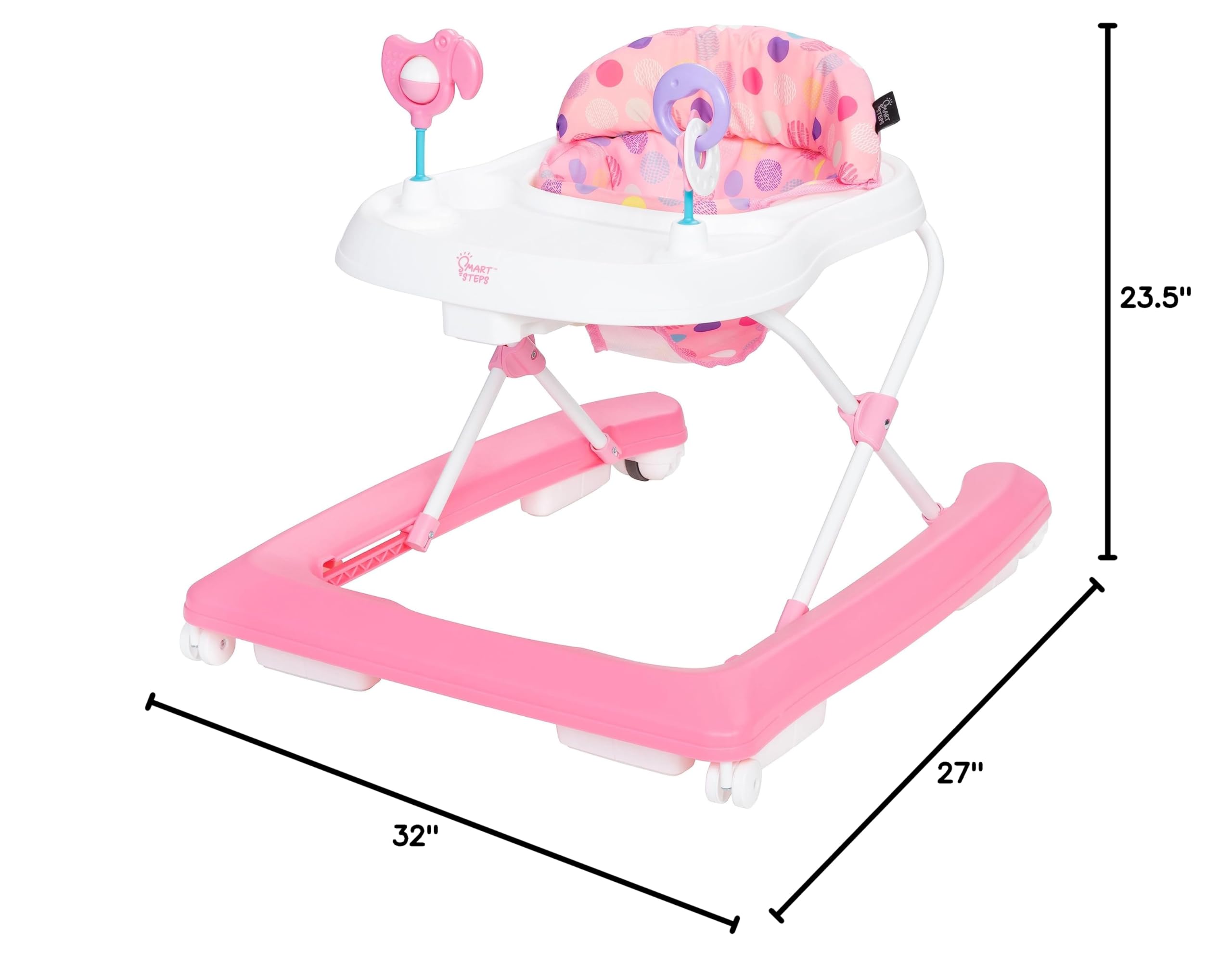 Smart Steps® Trend Activity Walker - Interactive Baby Walker Toy with Lights & Sounds, Adjustable Height (Orbits Rose) | Encourages Early Walking & Learning for Infants & Toddlers