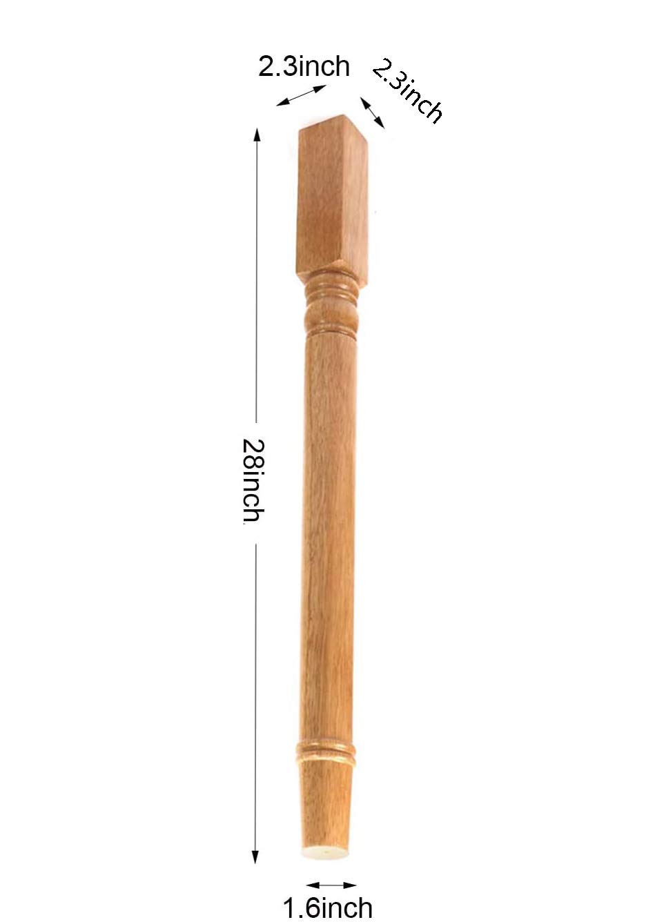 28 Inch Wooden Furniture Legs 4-Pack - Turned Farmhouse Style Table Legs for DIY Coffee Tables, Benches & Dining Tables - Varnish Coated Replacement Legs (Perfect for Home Decor, Rustic Furniture Projects & Table Repair)
