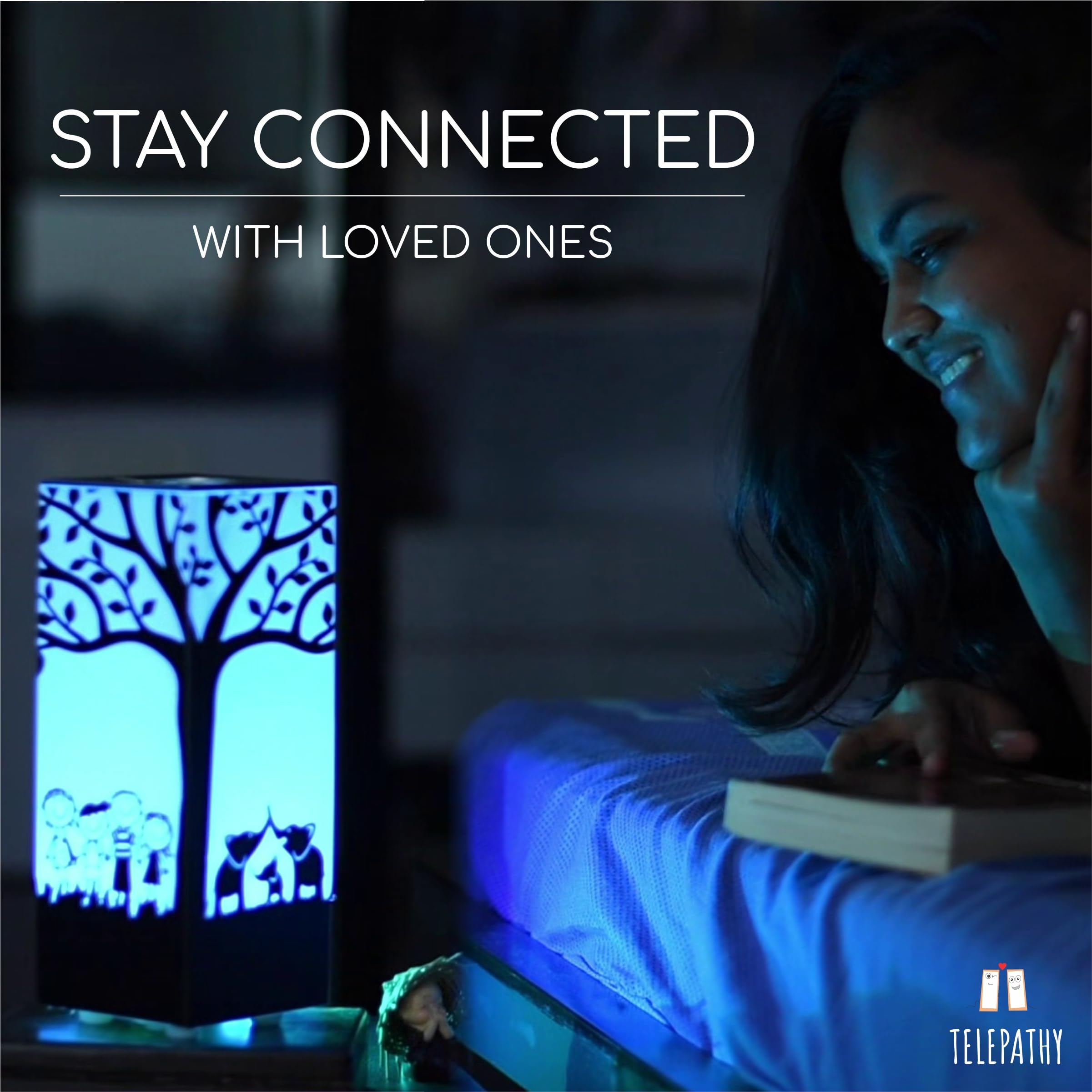 Telepathy Tree - Long Distance Friendship Lamp with Wi-Fi & Touch-Activated Color Changing LED Lights | Perfect Gift for Loved Ones Far Away | Ideal for Bedrooms, Dorms & Long-Distance Relationships (Set of 3)