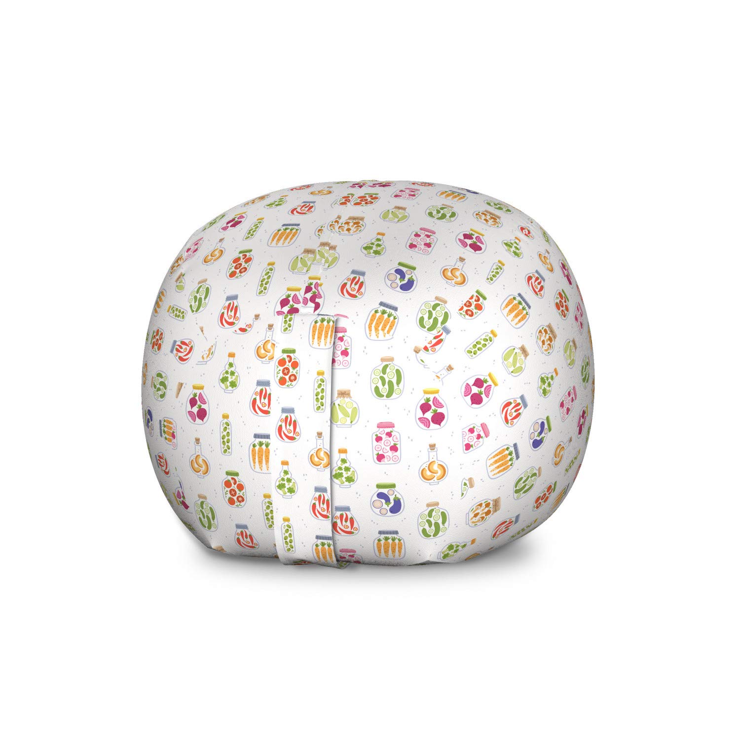 Ambesonne Large Washable Toy Storage Bag Chair - Multicolor Organizer for Stuffed Animals & Kitchen Items | Perfect for Kids' Room, Playroom & Home Decor