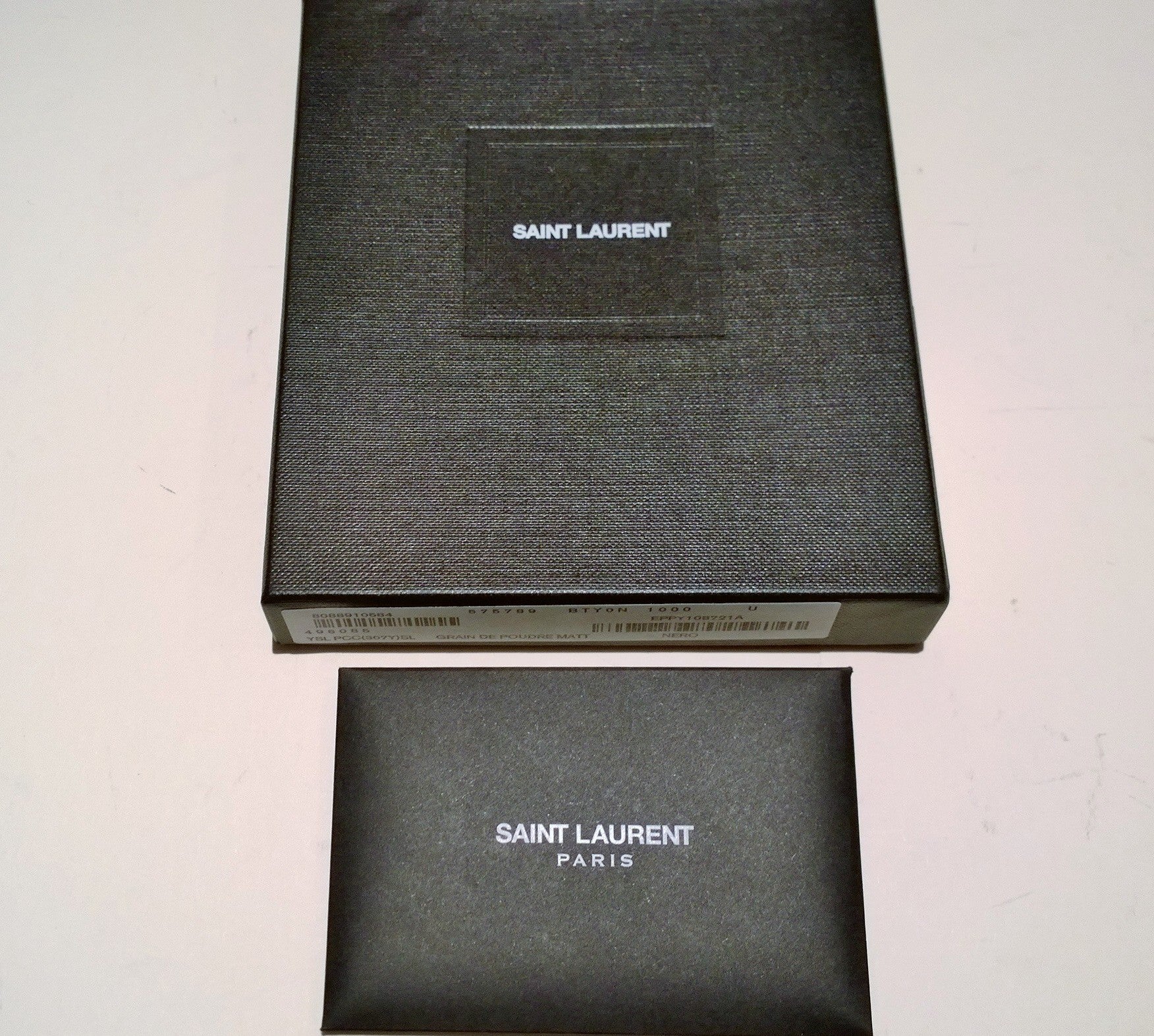 Saint Laurent Black Textured Grain de Poudre Matt Noir Wallet - Luxury Slim Card Holder for Men & Women | Perfect for Everyday Use, Travel & Business