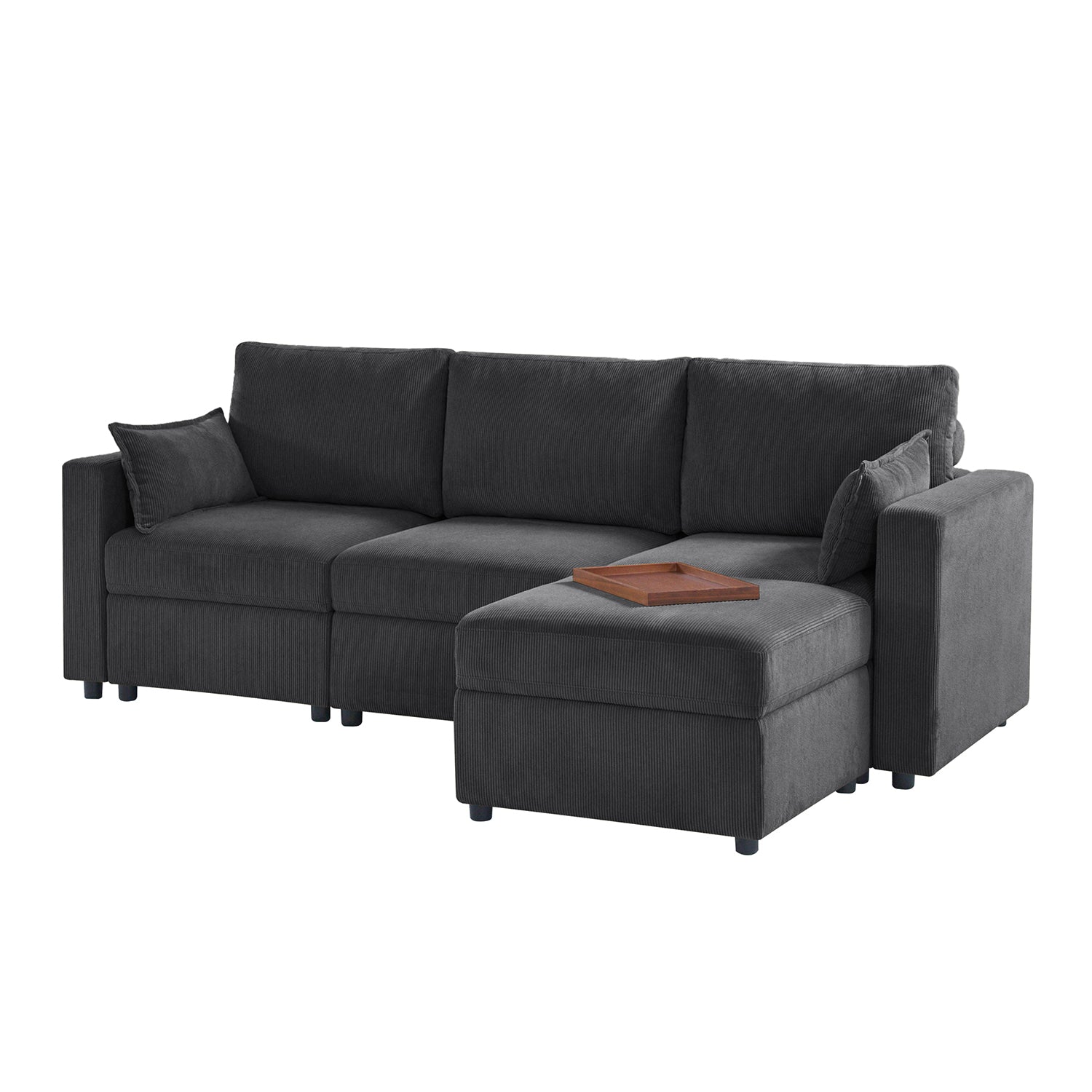 Amando Soft Storage Sectional Sofa - Modern L-Shaped Couch with Hidden Storage | Perfect for Small Spaces, Living Room & Apartment | Comfortable & Stylish Home Furniture