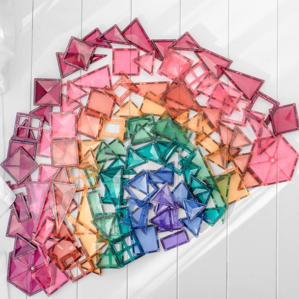 Connetix Magnetic Tiles Pastel 202 Piece Mega Pack - STEM Educational Building Toys for Kids, Creative Construction Play Set for Preschool Learning & Family Fun Activities