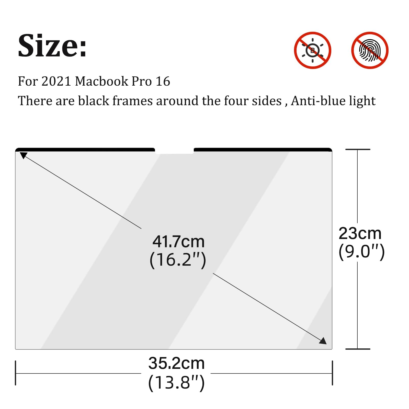 2021 MacBook Pro 14/16 Inch Anti-Blue Light Magnetic Screen Protector - A2485 Compatible | Reduce Eye Strain for Work & Gaming