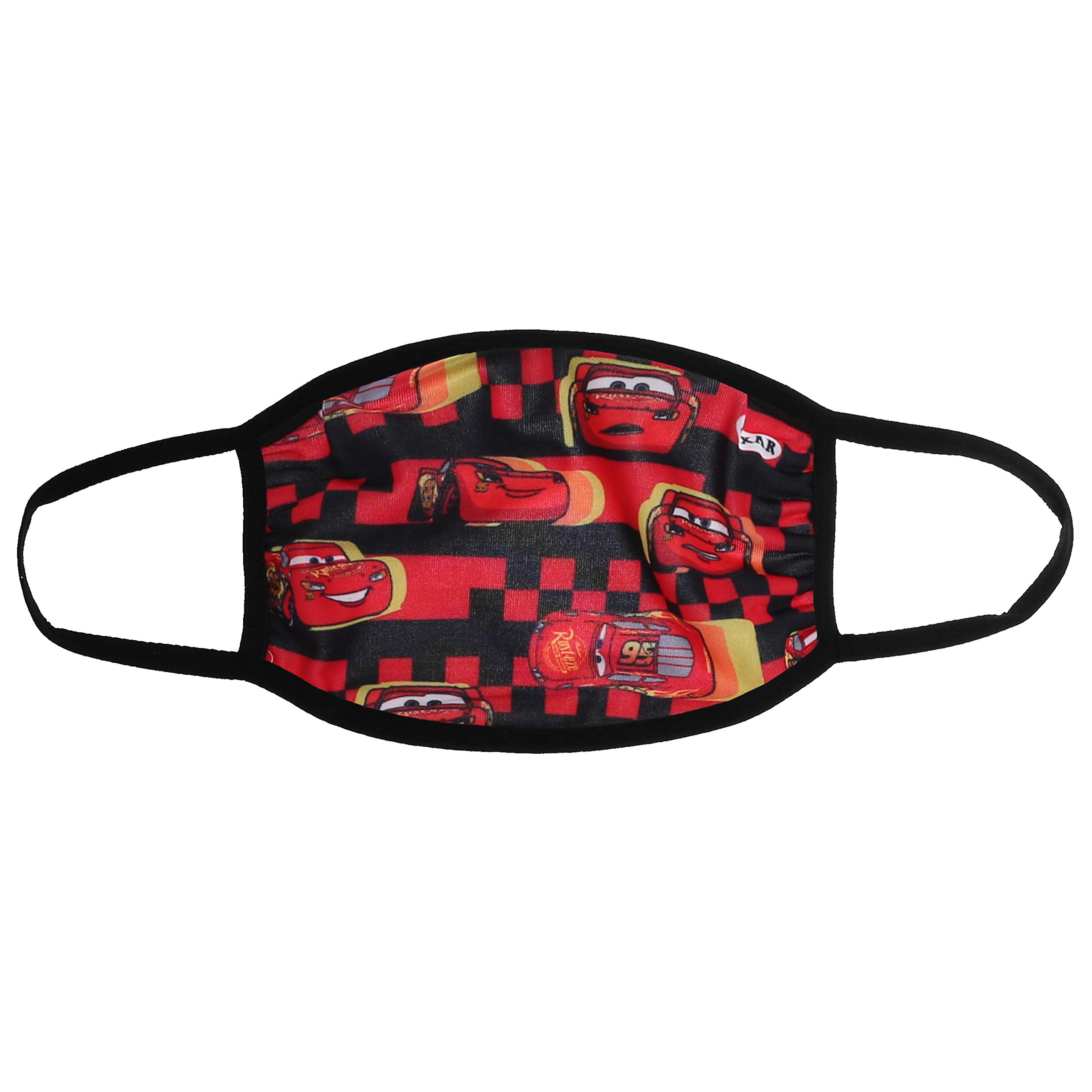 Disney Pixar Cars Lightning McQueen Racing Checkered Face Mask for Kids - Breathable & Comfortable for School, Playtime, and Outdoor Activities