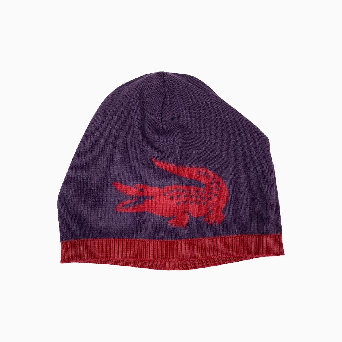 Stylish Jacquard Crocodile Pattern Wool Reversible Beanie Hat for Men & Women - Winter Warm Knit Skull Cap for Outdoor Activities, Skiing, and Cold Weather Fashion