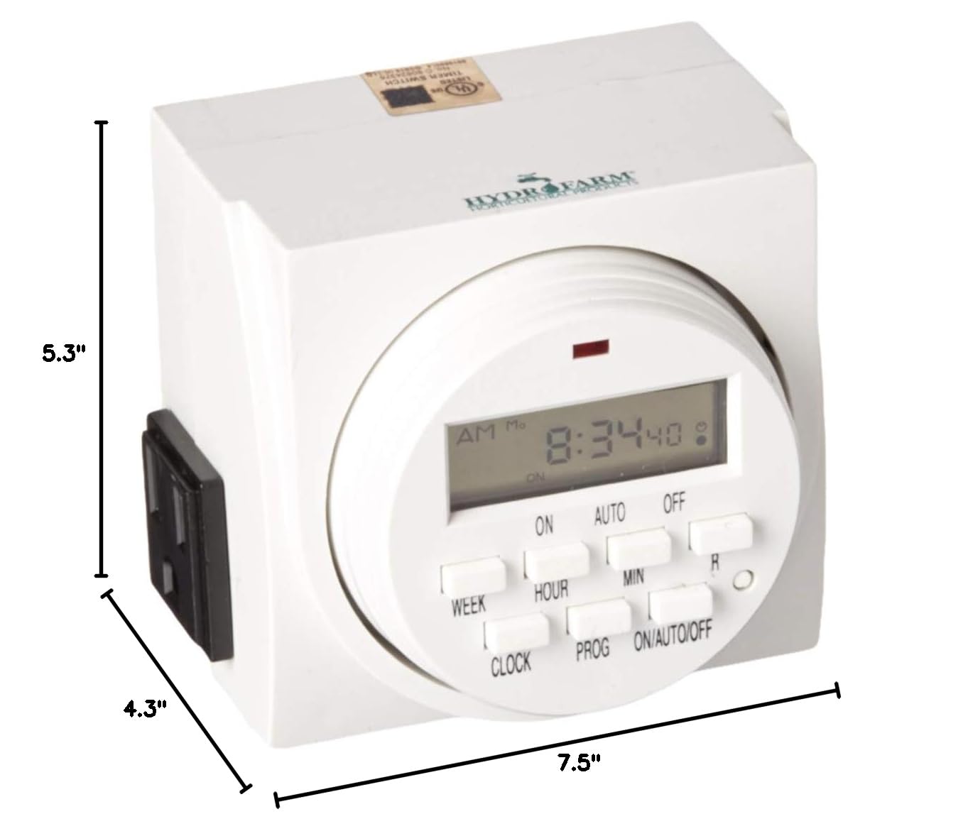 Autopilot Dual Outlet 7-Day Digital Programmable Timer with Grounded Plug - 1725W/15A Capacity, 1 Minute On/Off Settings - Perfect for Home Appliances, Grow Lights & Holiday Decorations