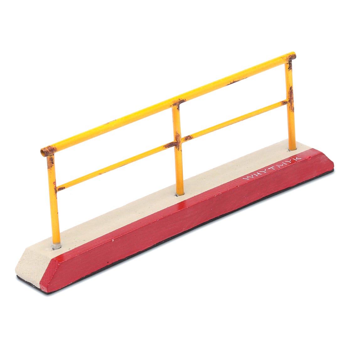 WhytMyk Concrete Fingerboard Ramp with Handrail and Base - Professional Skateboard Training Tool for Kids & Adults - Perfect for Indoor Skate Practice, Fingerboard Tricks, and Skatepark Simulation