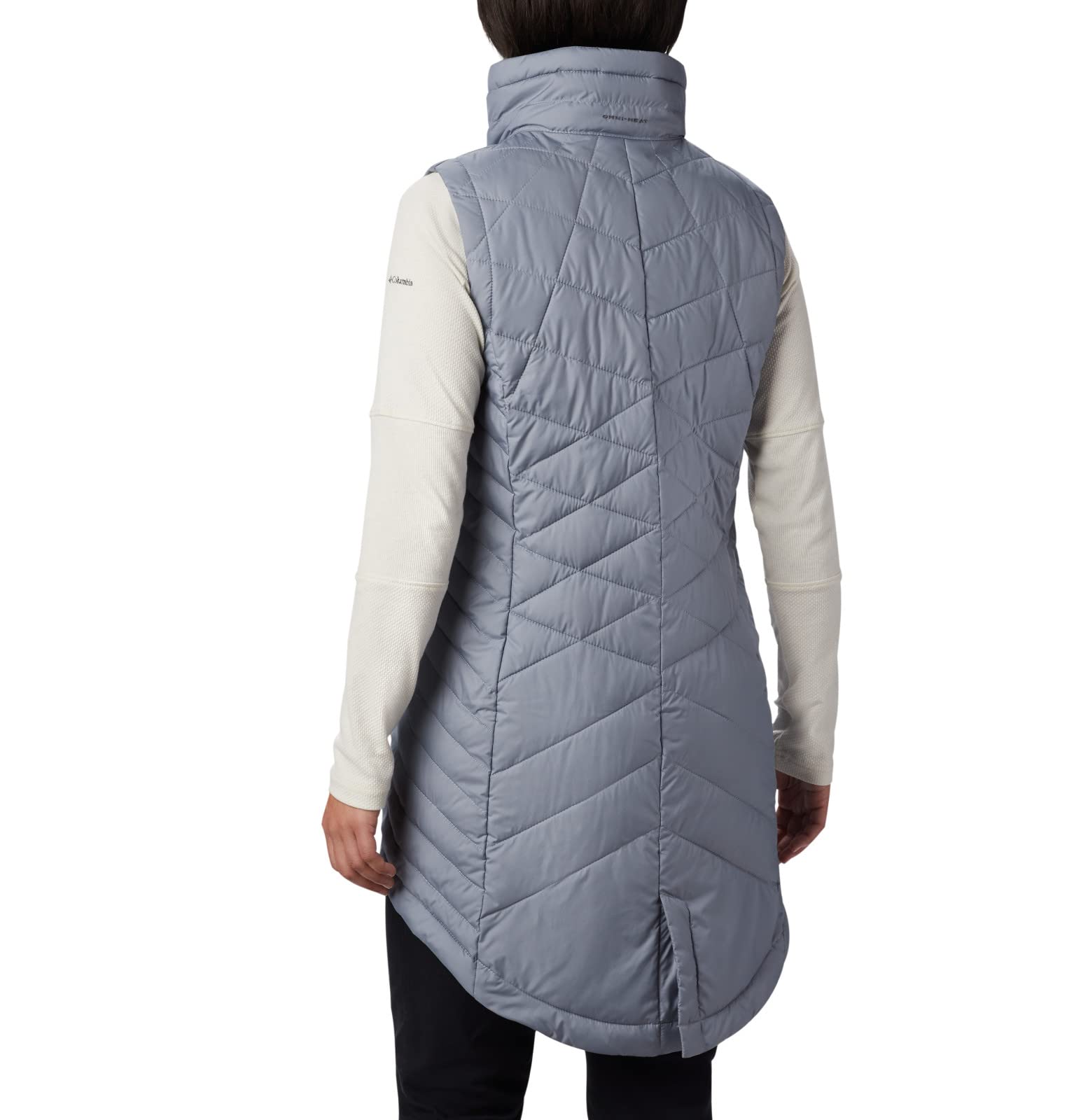 Columbia Women's Heavenly Long Vest - Lightweight Water-Resistant Down Puffer Vest for Outdoor Hiking, Running & Winter Layering