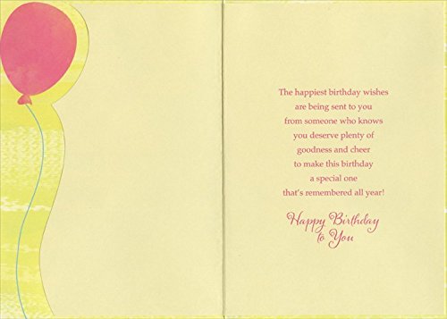4 Colorful Balloons Birthday Greeting Card - Funny Secret Pal Gift for Friends & Coworkers - Perfect for Office Celebrations & Surprise Parties