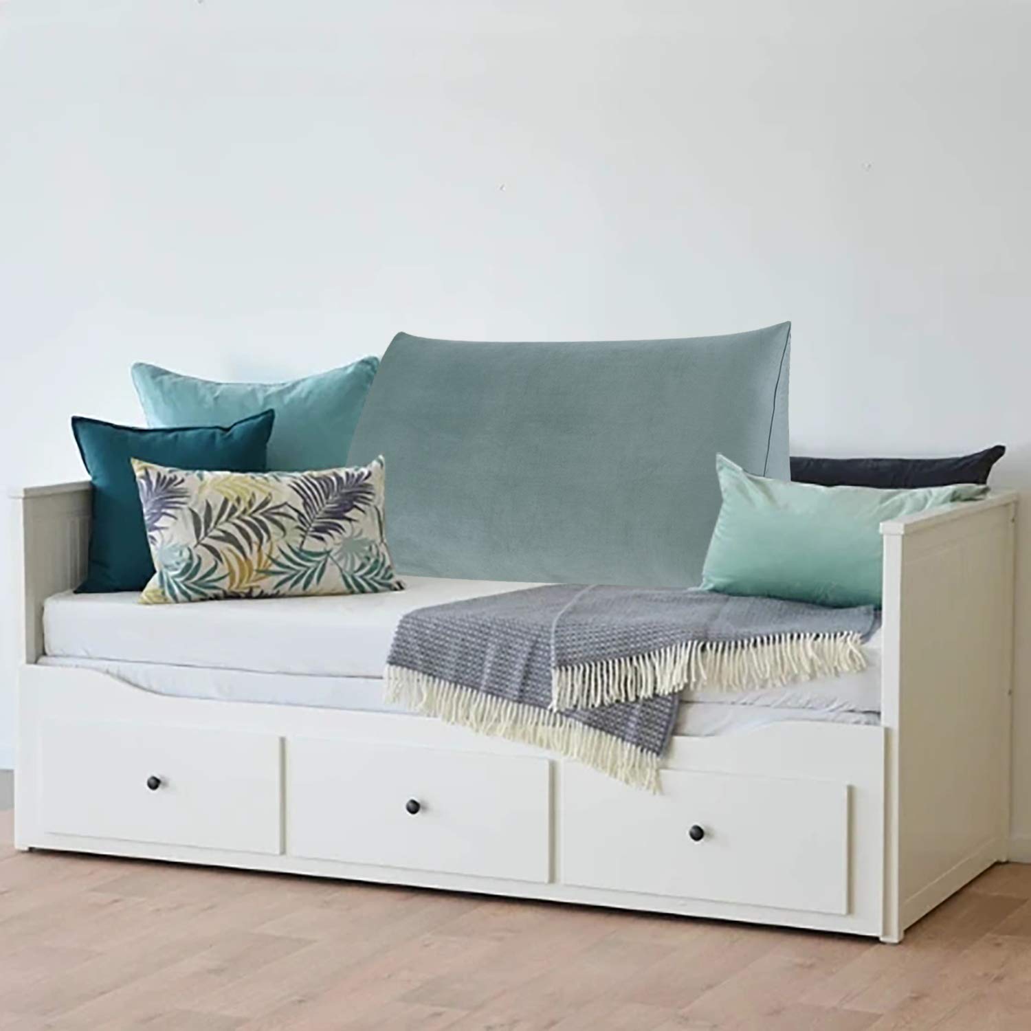 Johnear Velvet Headboard Pillow - Large Triangular Wedge Pillow for Bed Support, Backrest & Lumbar Cushion with Removable Cover - Perfect for Reading, Resting & Positioning in Bed or Sofa