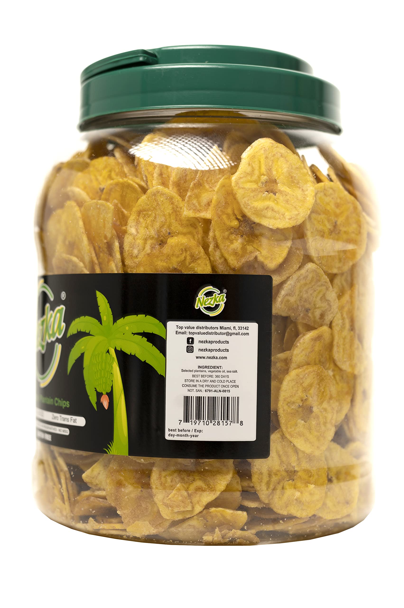 Nezka Lightly Salted Plantain Chips - Gluten Free, Vegan, Non-GMO Healthy Snacks - Crunchy Plantain Slices - 28 Oz Bag - Perfect for Parties, School Lunches & On-the-Go Snacking
