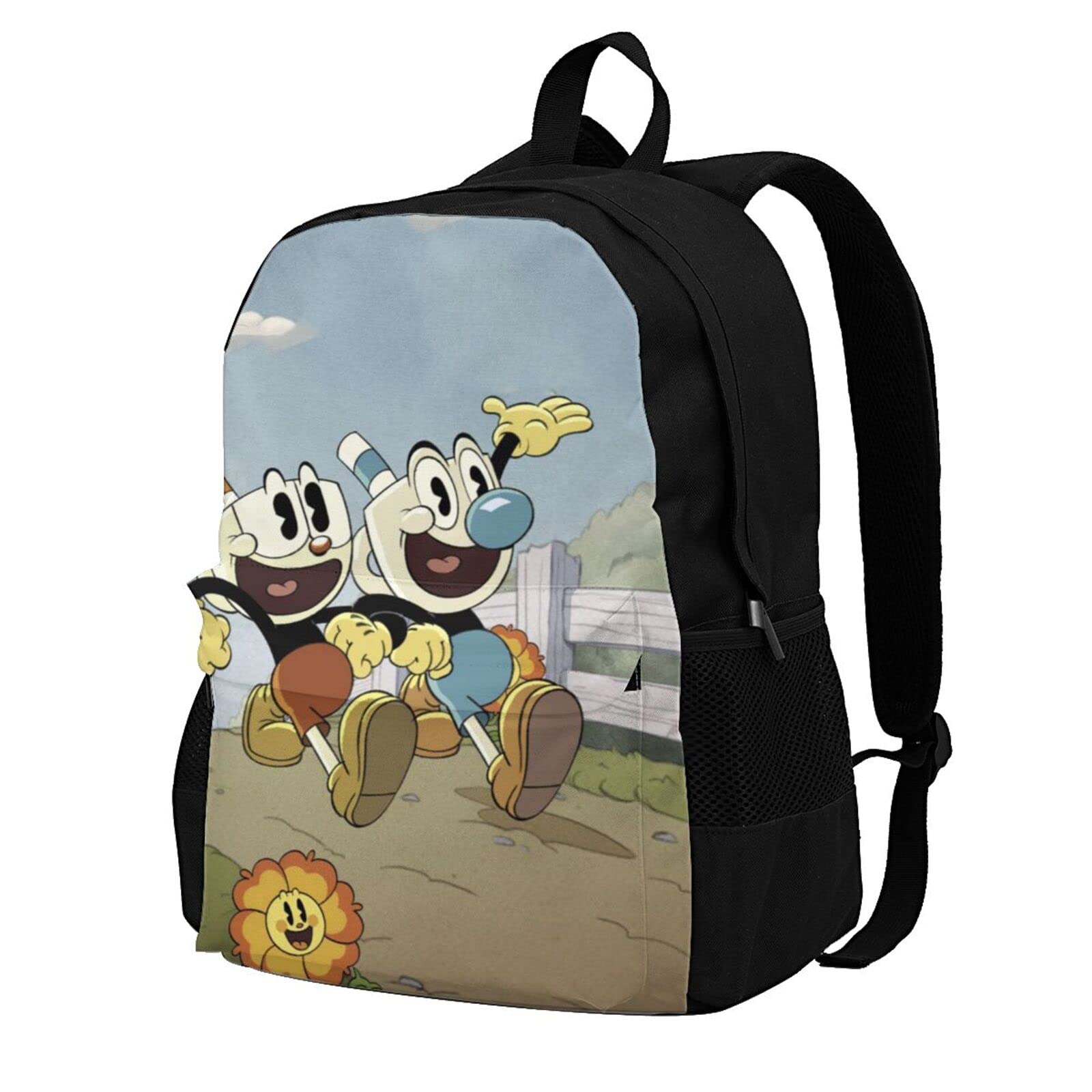 **The Cuphead Show Poster Print Backpack - Stylish Shoulder Bag for School, College & Outdoor Adventures - Lightweight Rucksack for Students, Travel & Daily Use**