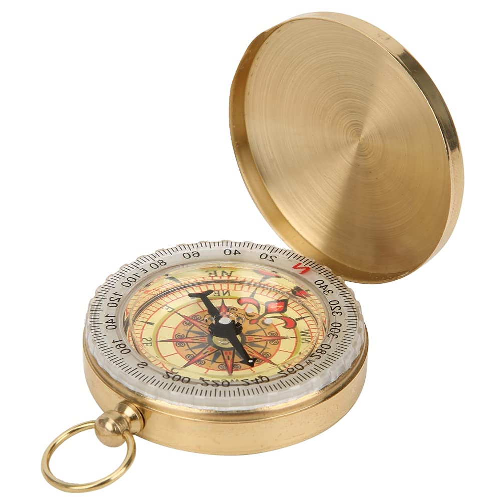 Gaeirt Vintage Retro Metal Copper Flip Cover Pocket Watch Compass – Durable Outdoor Survival Gear for Hiking, Boating, Camping & Travel Accessories