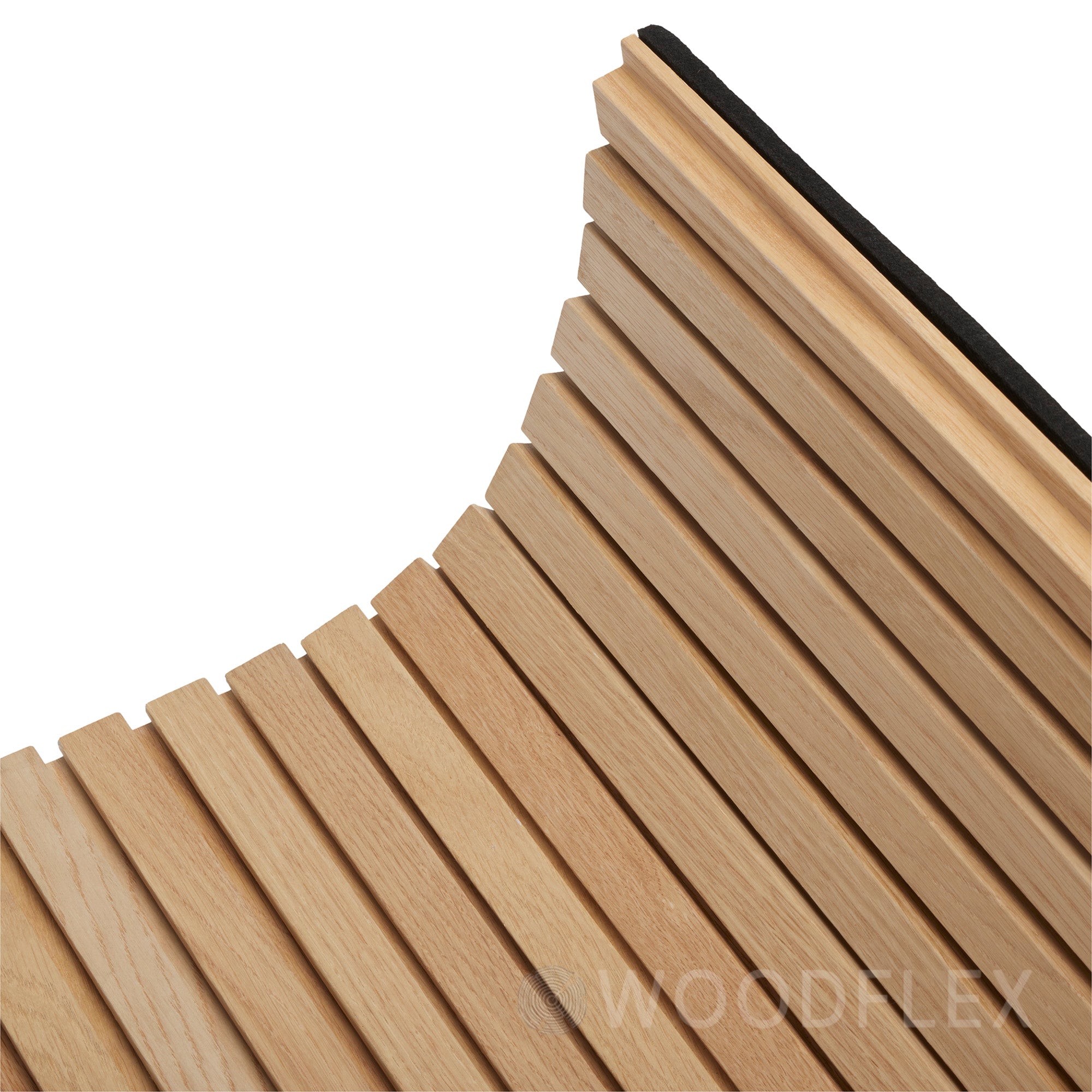 Premium WOODFLEX Z-Style Acoustic Wood Slat Panel - 3-Sided Full Wrap Oak Veneer - 2700mm x 600mm - Soundproof Wall Panels for Home Theater, Office & Recording Studio