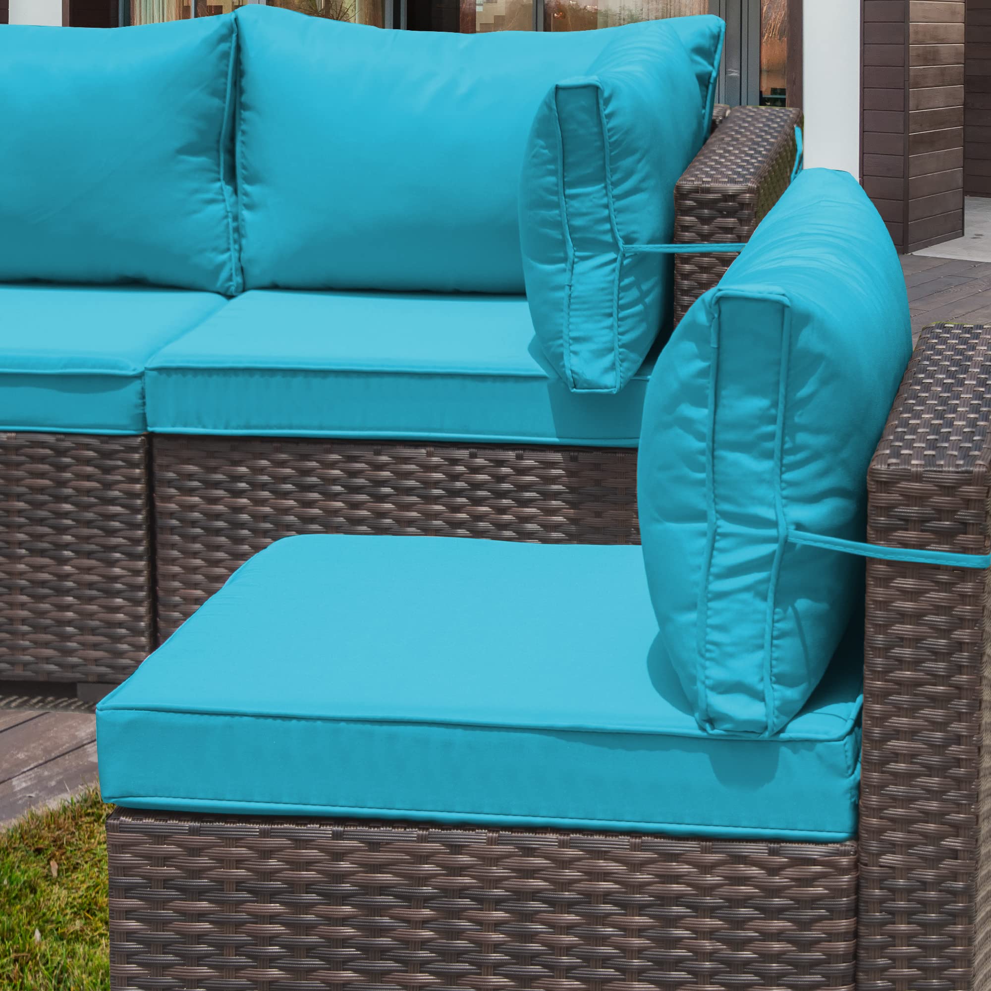 15-Piece Outdoor Patio Furniture Set with Propane Fire Pit Table - ETL Approved 43