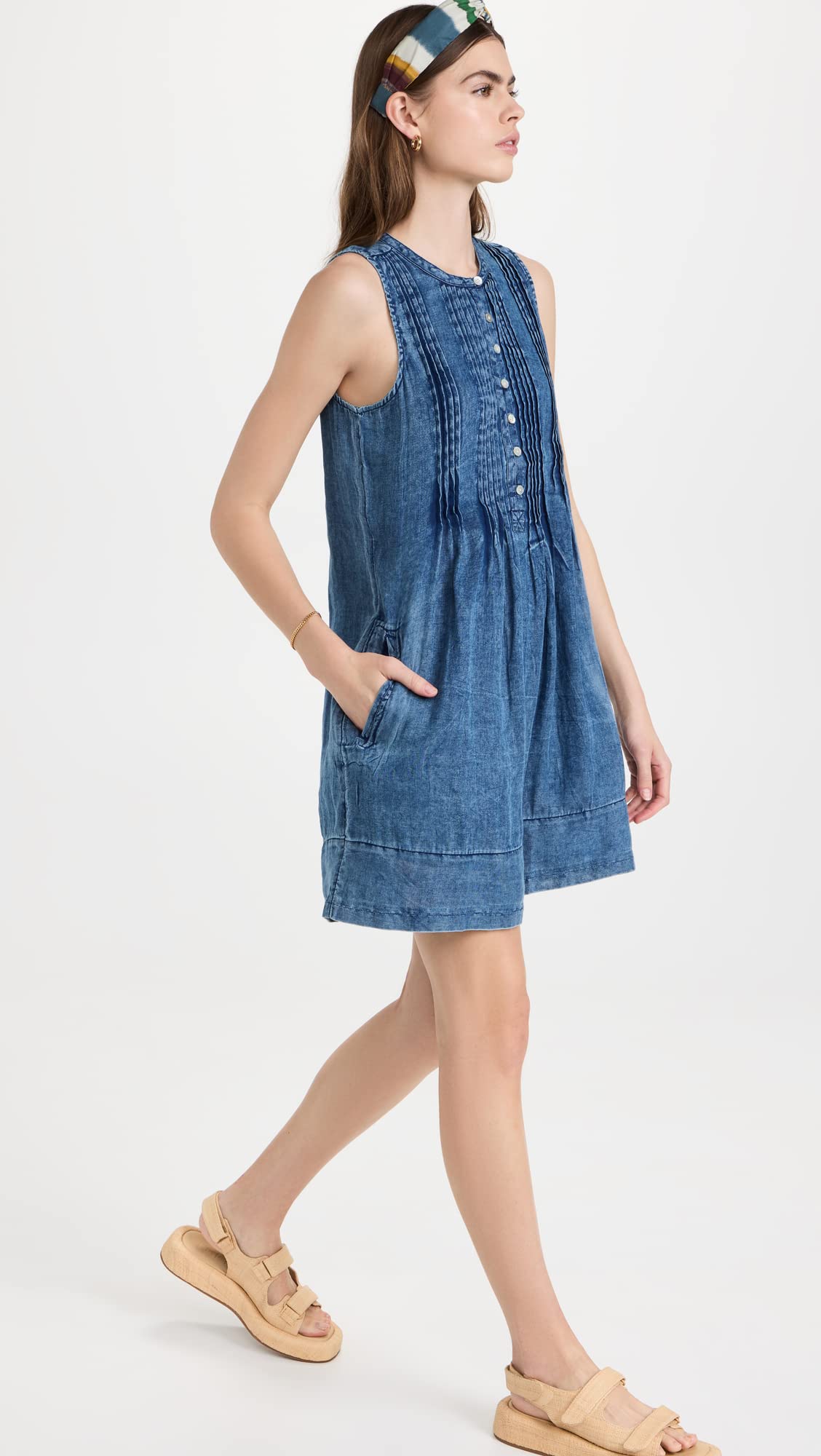 Faherty Women's Isha Dress - Flowy Summer Maxi Dress with Pockets, Breathable Cotton Blend, Boho Chic Style - Perfect for Beach Vacations, Date Nights, and Casual Outings
