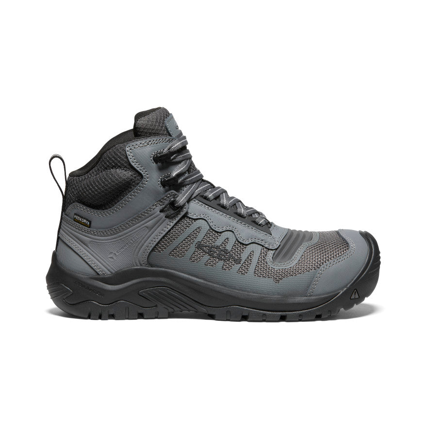 Men's Reno Mid Waterproof Work Boots with Carbon Toe - Magnet/Black Color - Durable Safety Shoes for Construction, Hiking & Outdoor Work