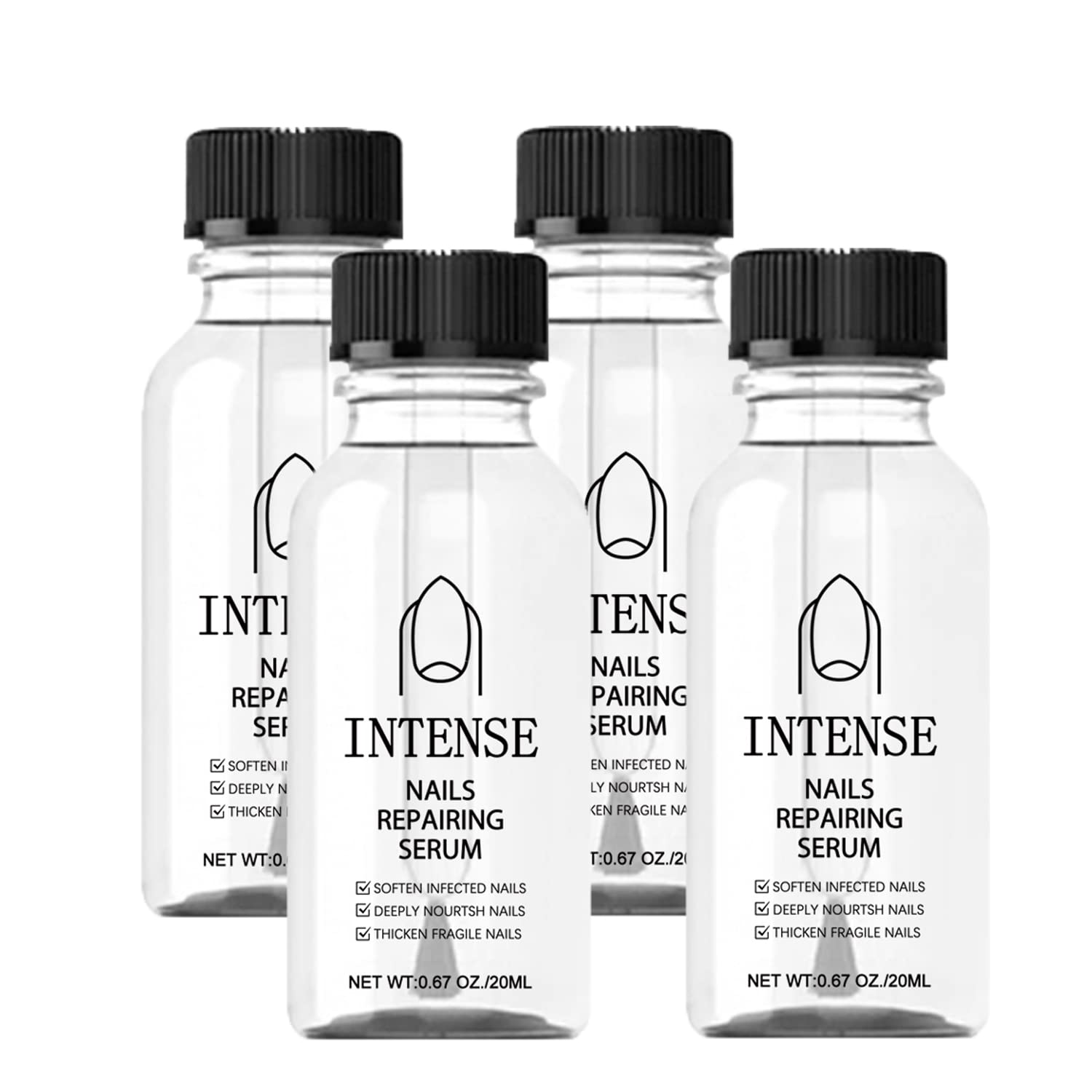Nailgro Intense Nail Growth & Strengthening Serum - Fast 7-Day Nail Repair Treatment with Antifungal Formula | Cuticle Oil for Stronger, Healthier Nails (4-Pack) | Perfect for Brittle Nails, Nail Fungus Prevention & Salon-Quality At-Home Manicures