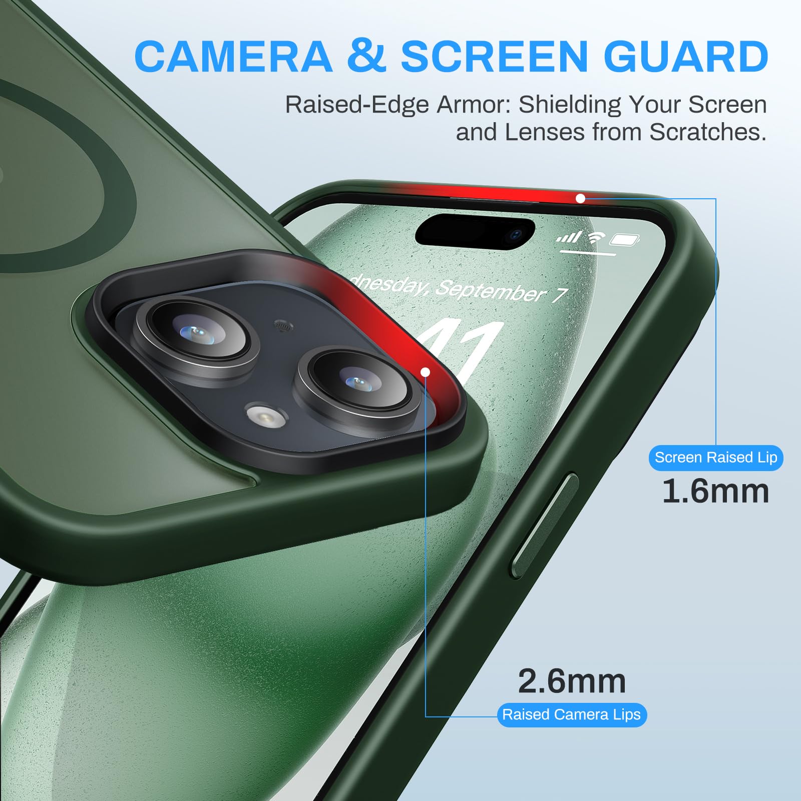 Degeca Magnetic iPhone 15 Case - Military Grade Drop Protection, MagSafe Compatible, Shockproof & Anti-Fingerprint Matte Cover (6.1
