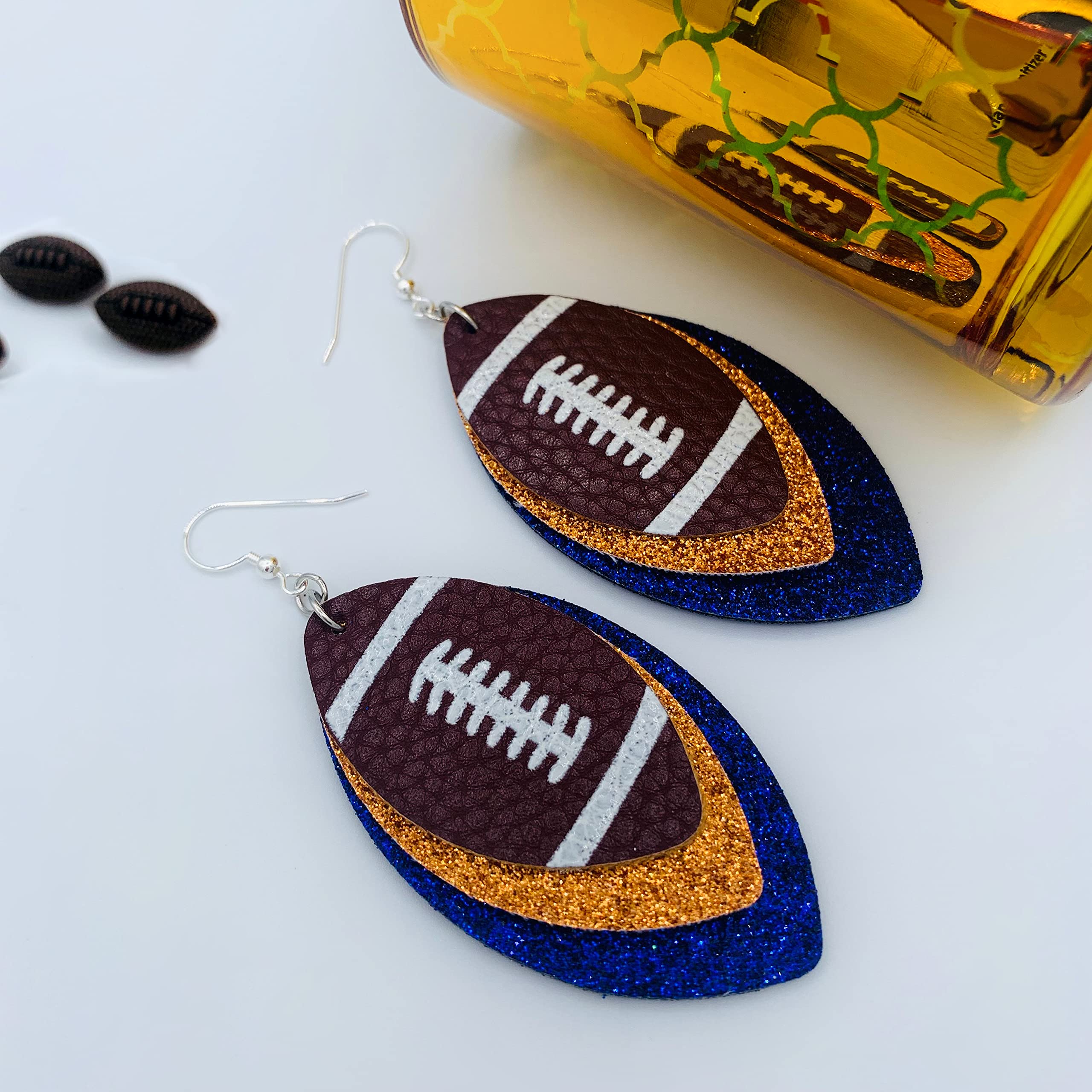 Women's Football Earrings - Set of 2 - Soccer Jewelry Accessories for Women - Perfect for Game Day, Sports Fans & Football Lovers - Gift Idea for Her