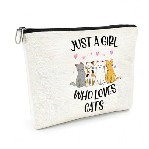 EXUQO Cute Cat Makeup Bag for Cat Lovers - Perfect Cat Mom Gift, Birthday Present & Travel Cosmetic Pouch | Ideal for Cat-Themed Gifts, Women's Accessories & Travel Essentials