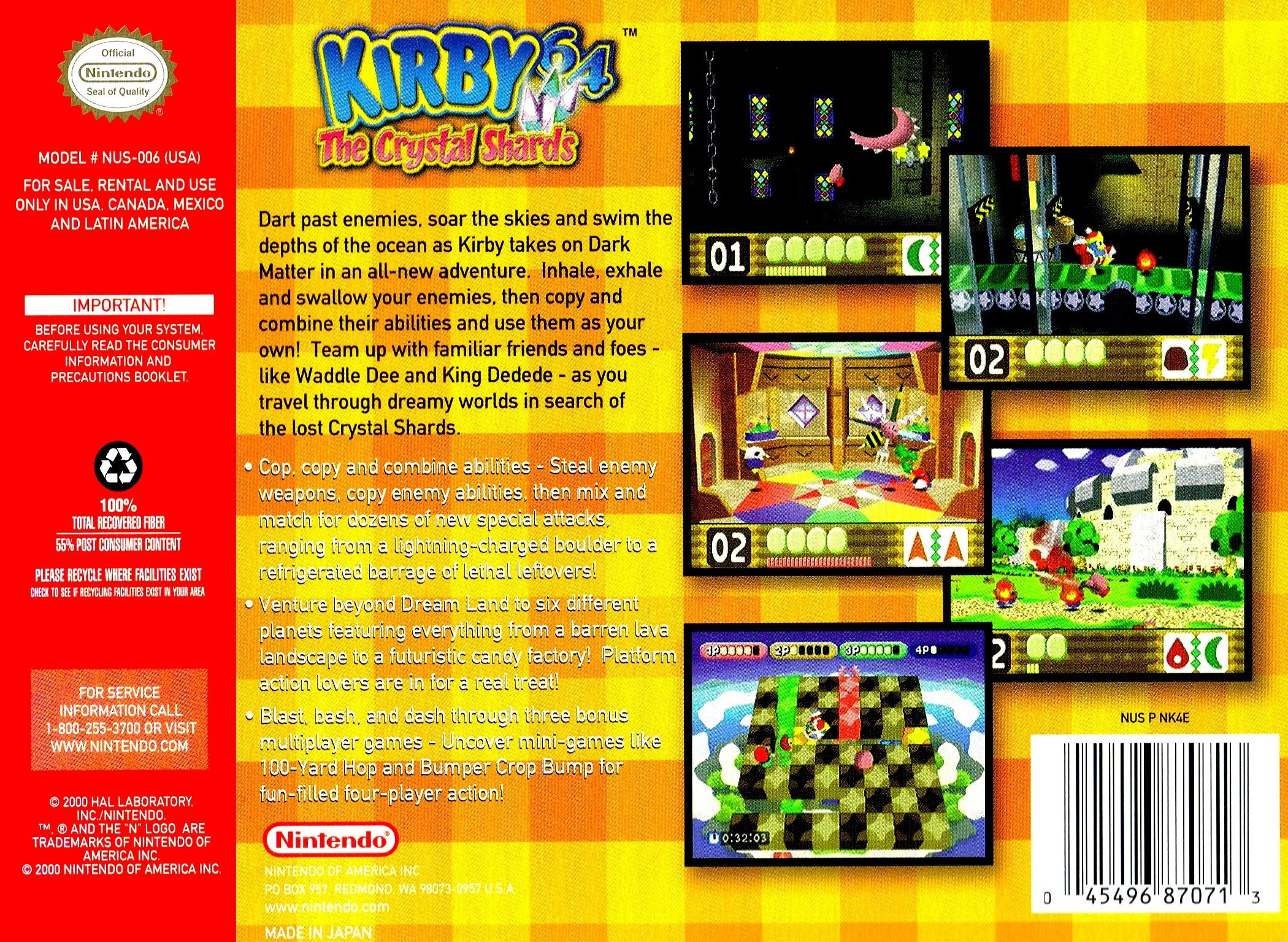 Kirby 64: The Crystal Shards - Nintendo 64 Classic Video Game | Retro Gaming Collectible | Perfect for Nostalgic Gamers & Collectors