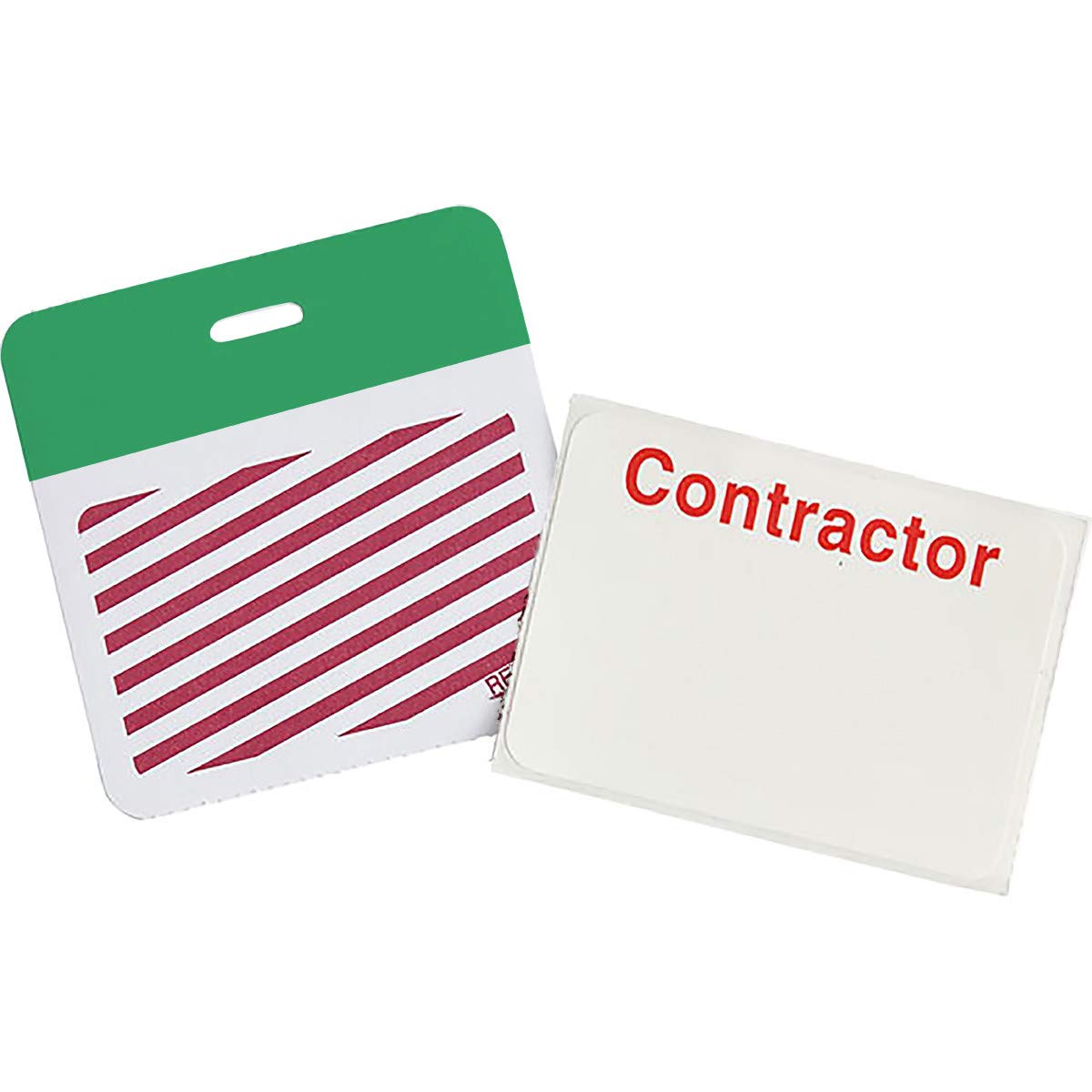 Brady 95661 Contractor Badge - 2-Part 1-Week TD Badge with Green Legend (500 per Pack) for Construction Sites & Security Identification